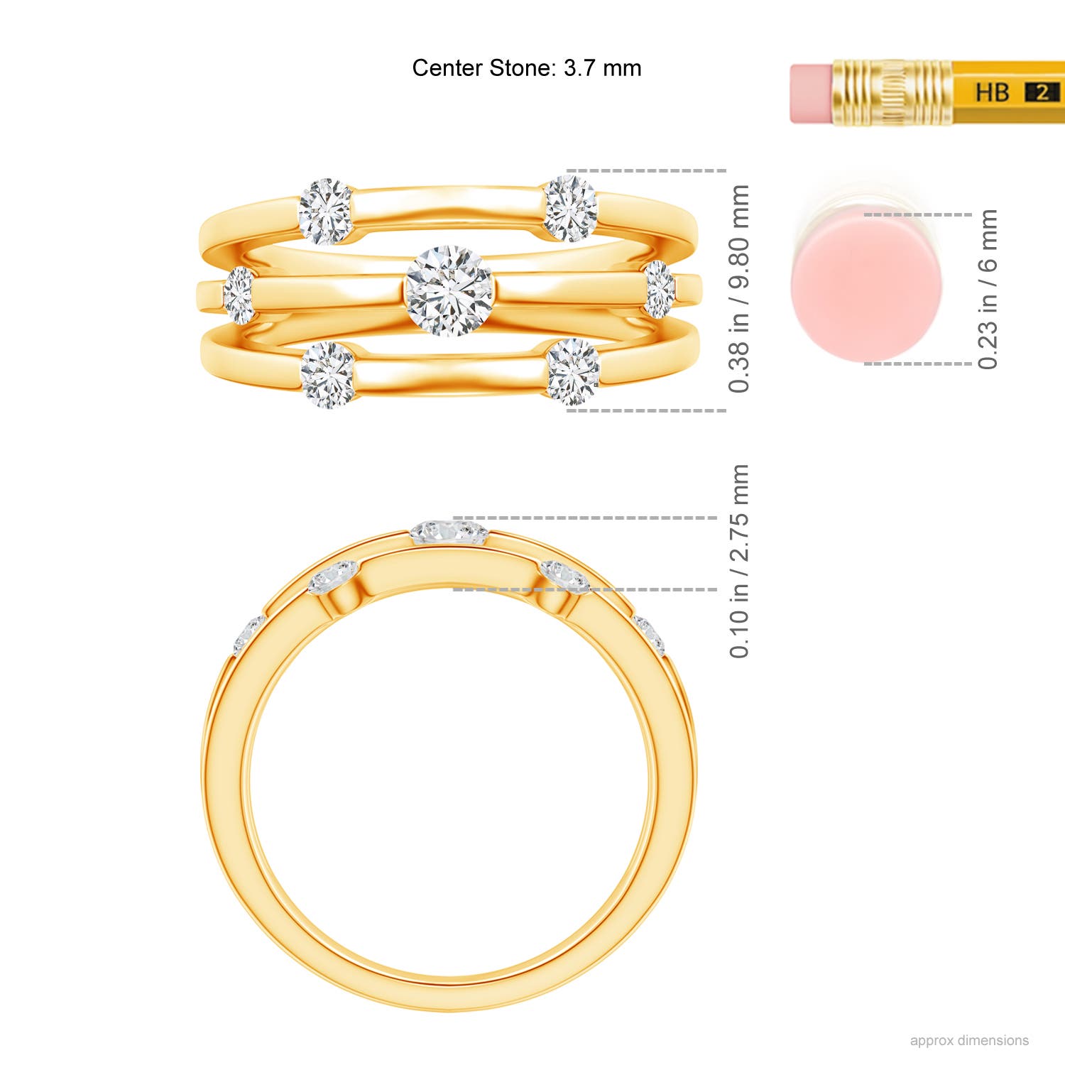 H, SI2 / 0.76 CT / 14 KT Yellow Gold