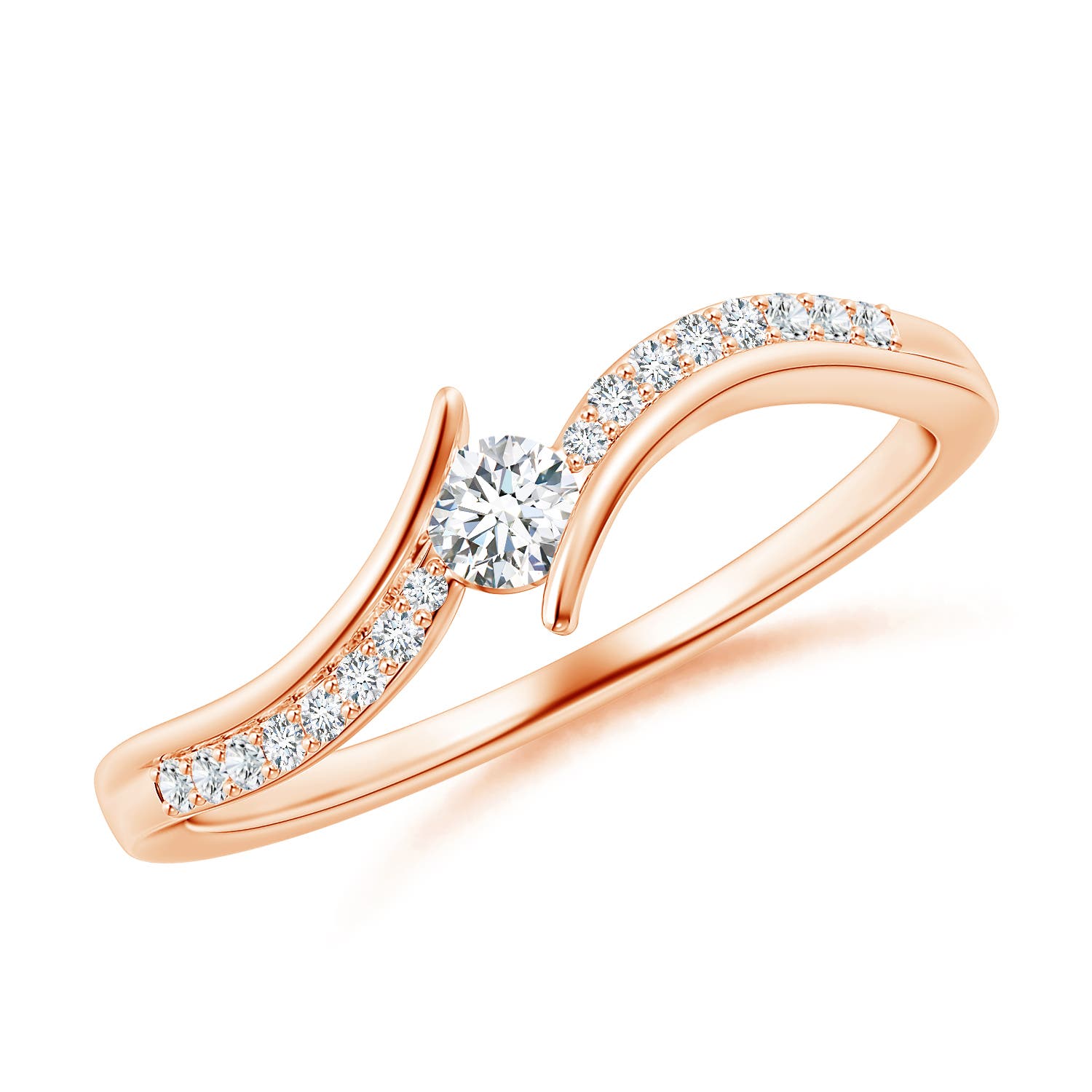 G, VS2 / 0.2 CT / 14 KT Rose Gold