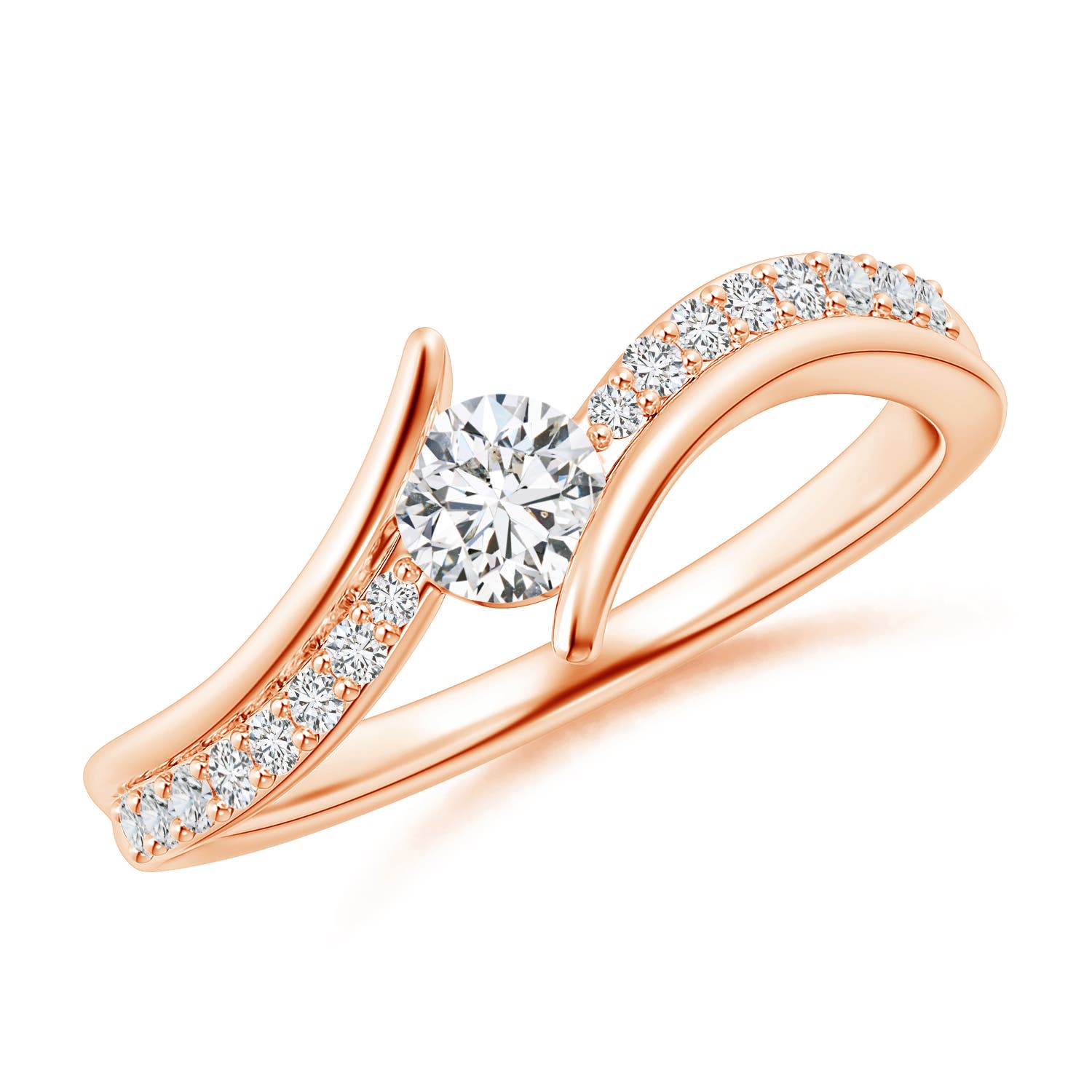 H, SI2 / 0.49 CT / 14 KT Rose Gold