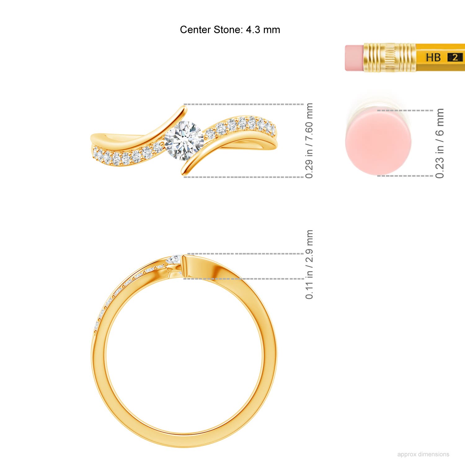 G, VS2 / 0.49 CT / 14 KT Yellow Gold