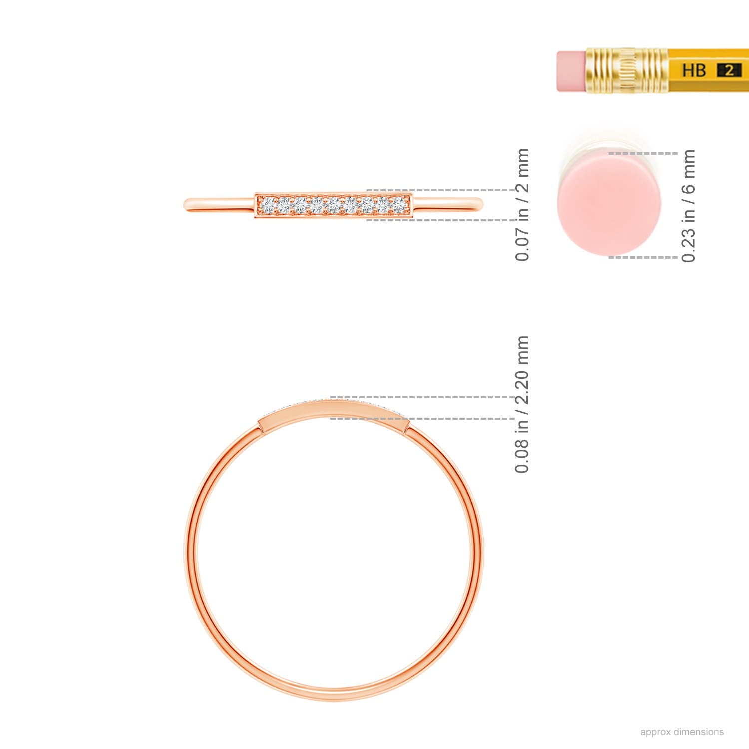 G, VS2 / 0.05 CT / 14 KT Rose Gold