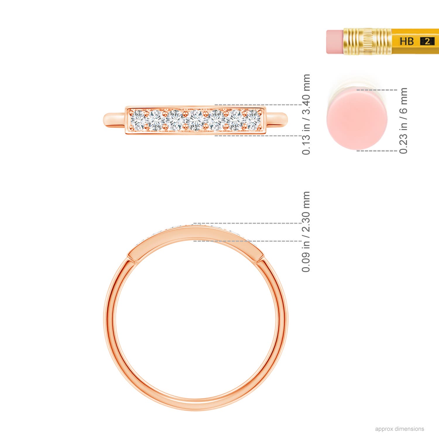 G, VS2 / 0.25 CT / 14 KT Rose Gold