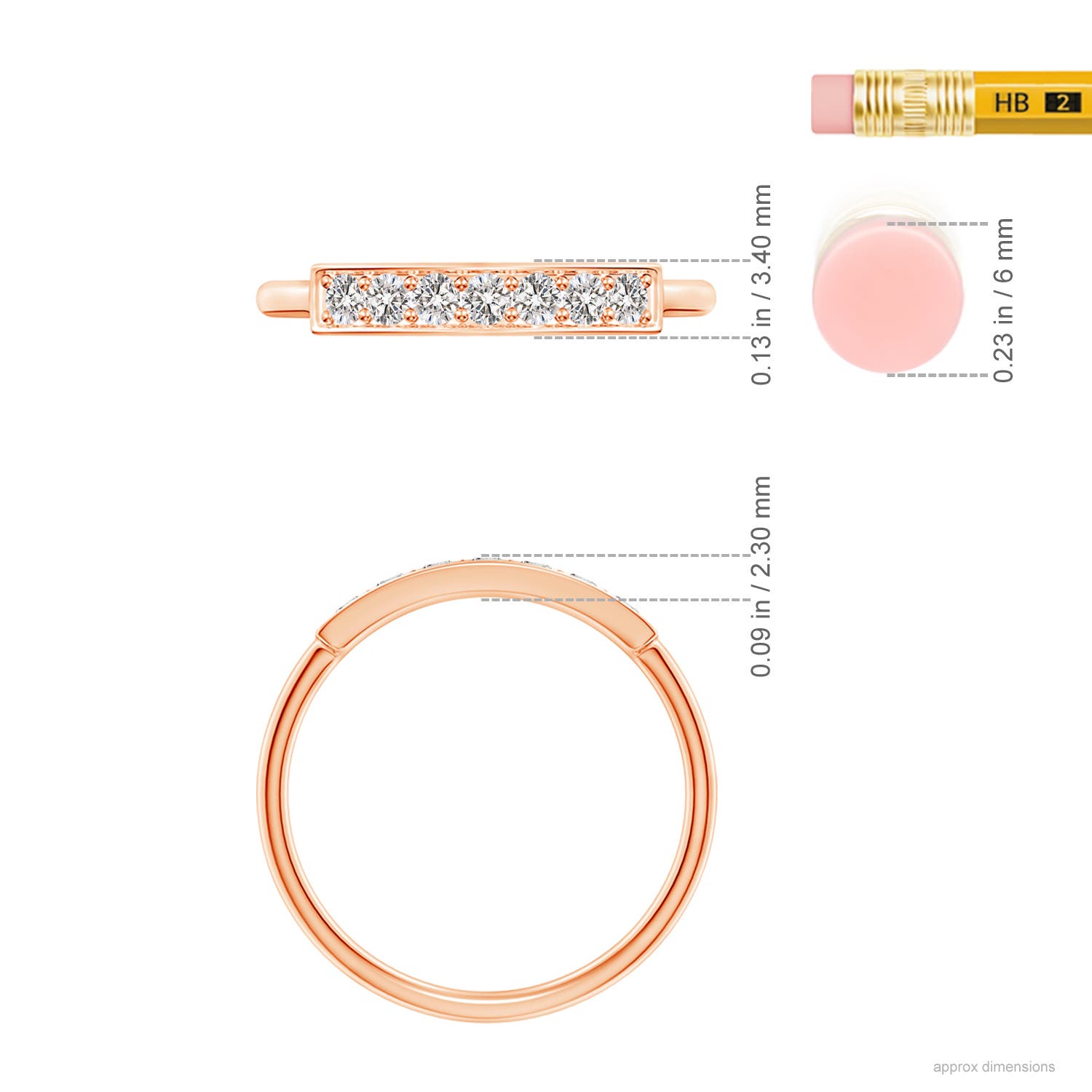 I-J, I1-I2 / 0.25 CT / 14 KT Rose Gold