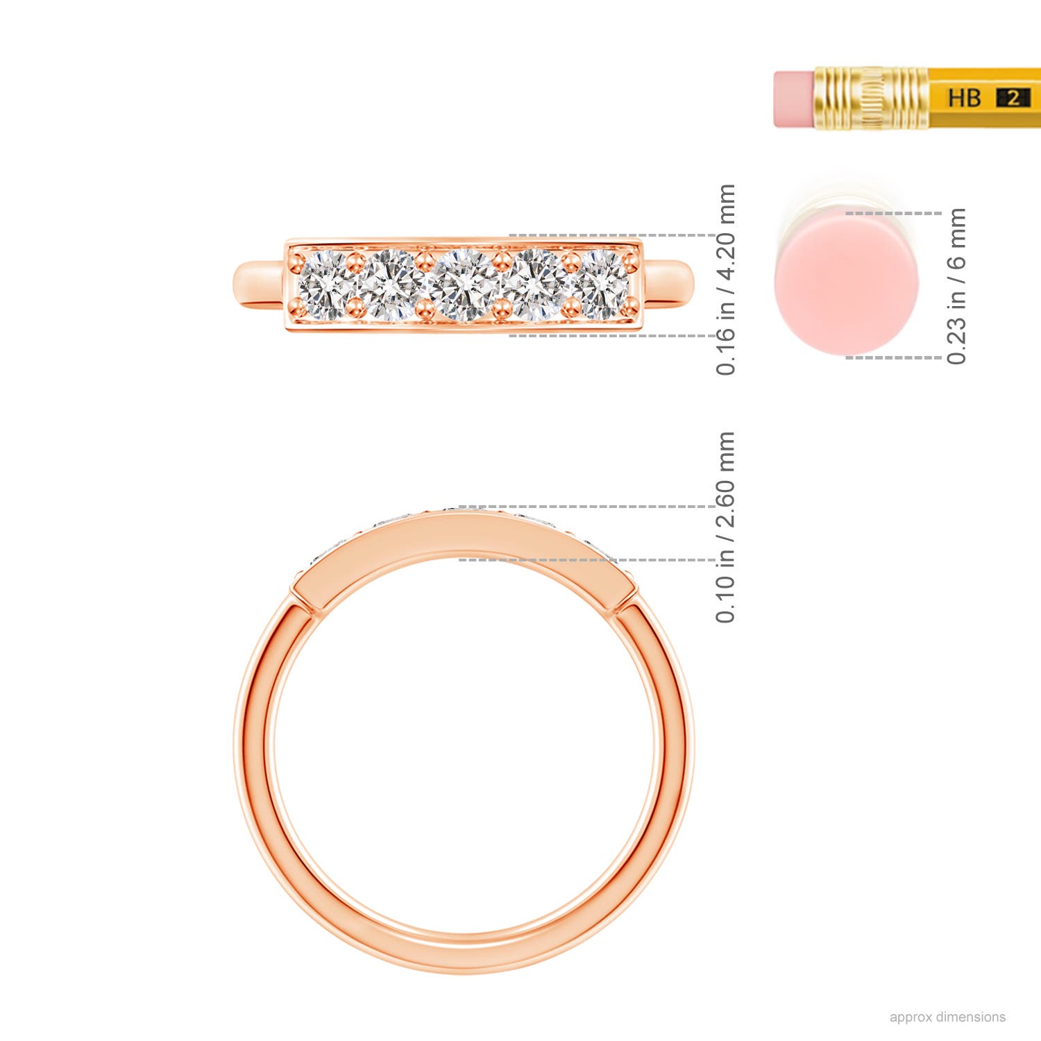 I-J, I1-I2 / 0.53 CT / 14 KT Rose Gold