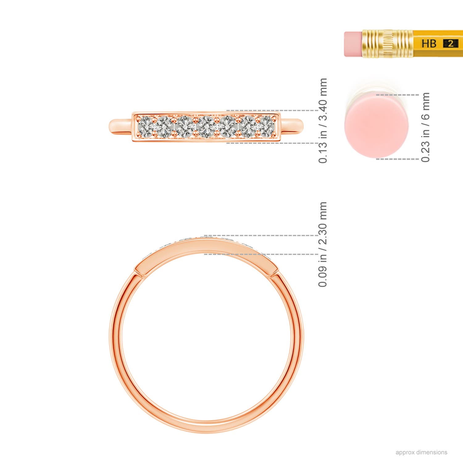 K, I3 / 0.25 CT / 14 KT Rose Gold