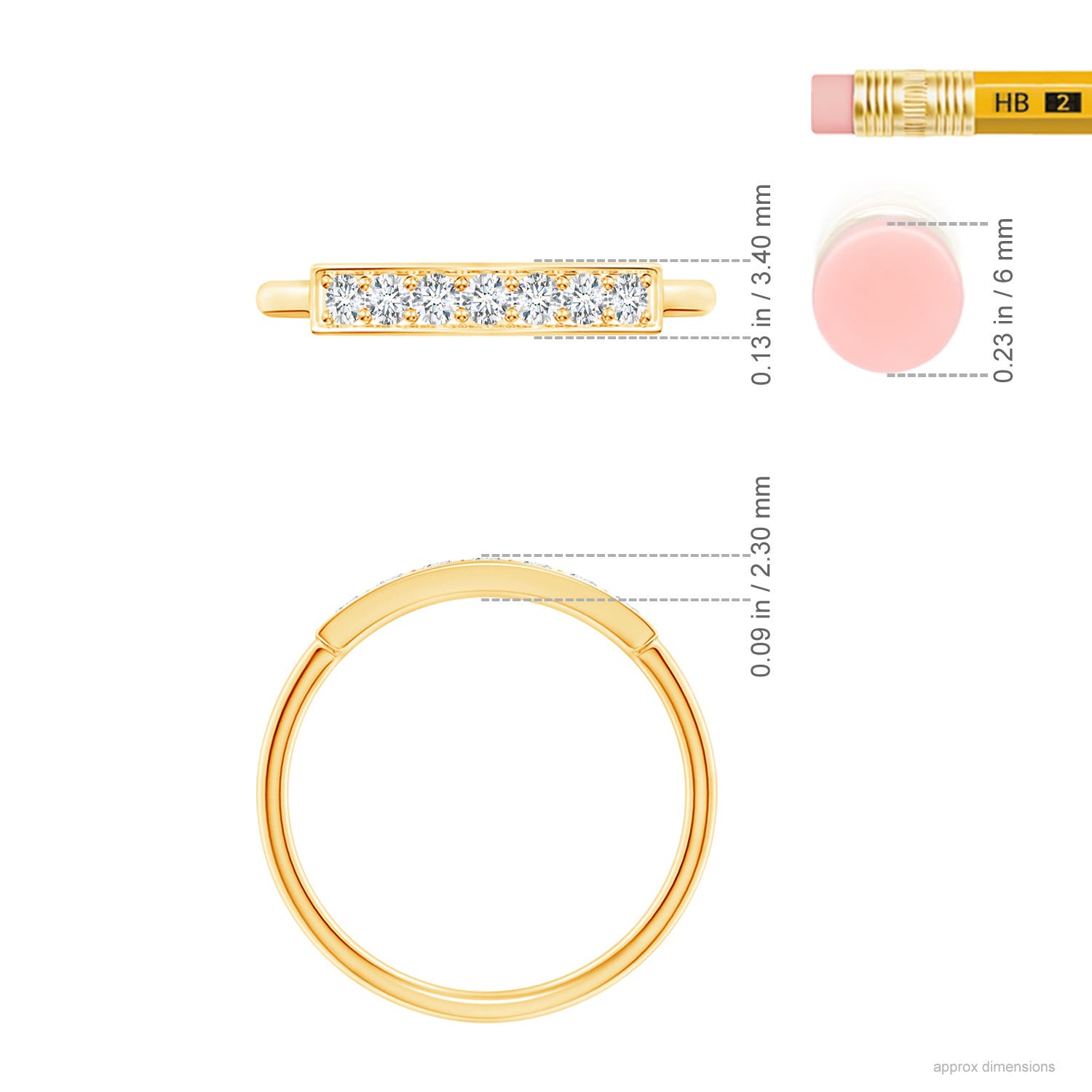 G, VS2 / 0.25 CT / 14 KT Yellow Gold