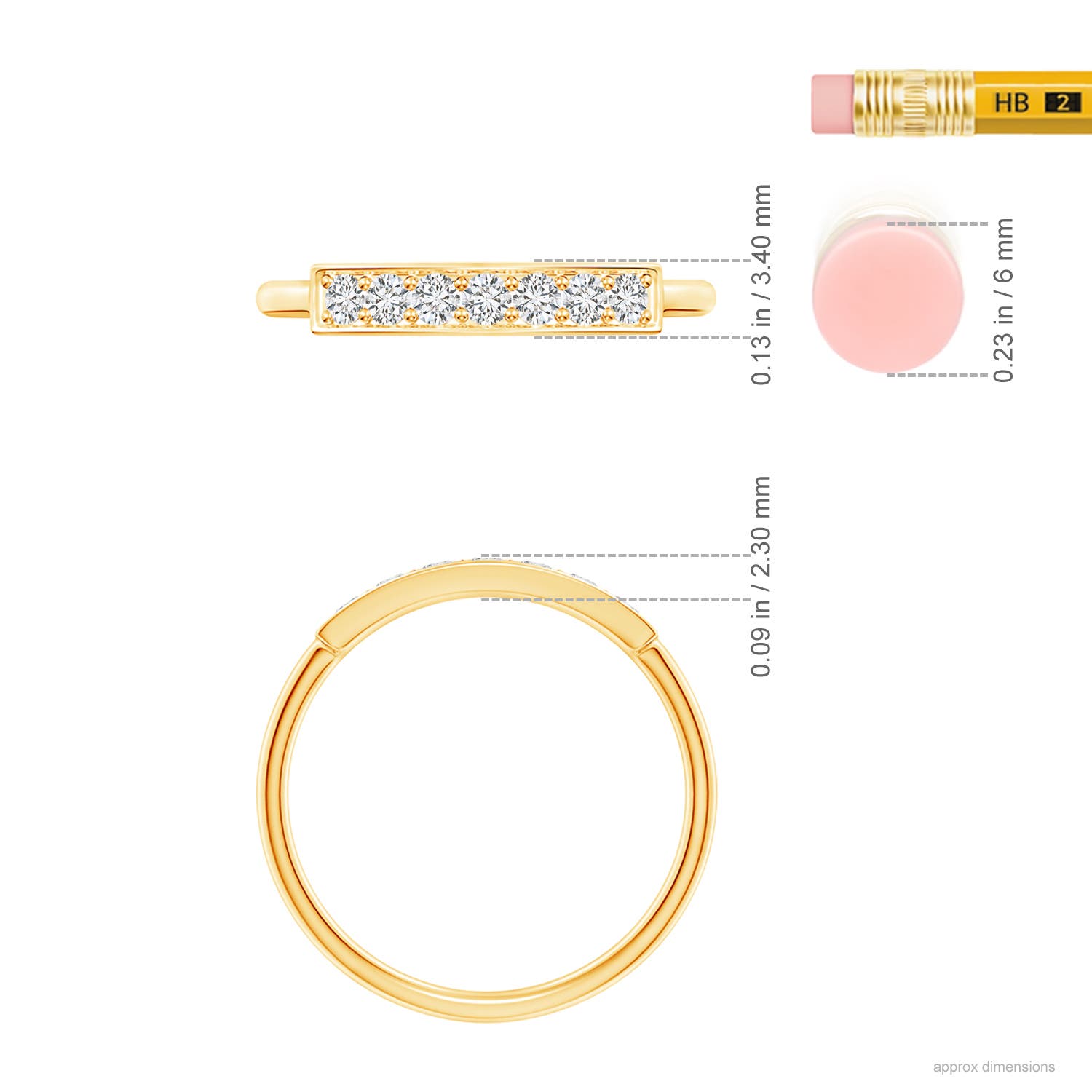 H, SI2 / 0.25 CT / 14 KT Yellow Gold