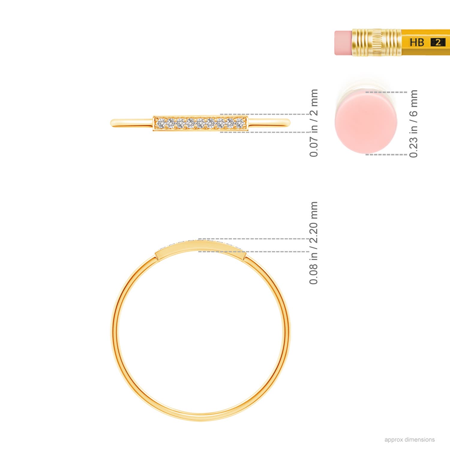 I-J, I1-I2 / 0.05 CT / 14 KT Yellow Gold