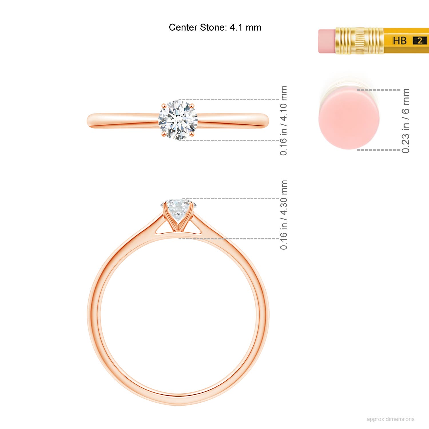 G, VS2 / 0.25 CT / 14 KT Rose Gold