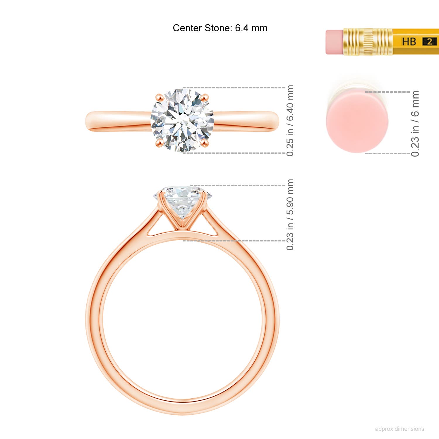 G, VS2 / 1 CT / 14 KT Rose Gold