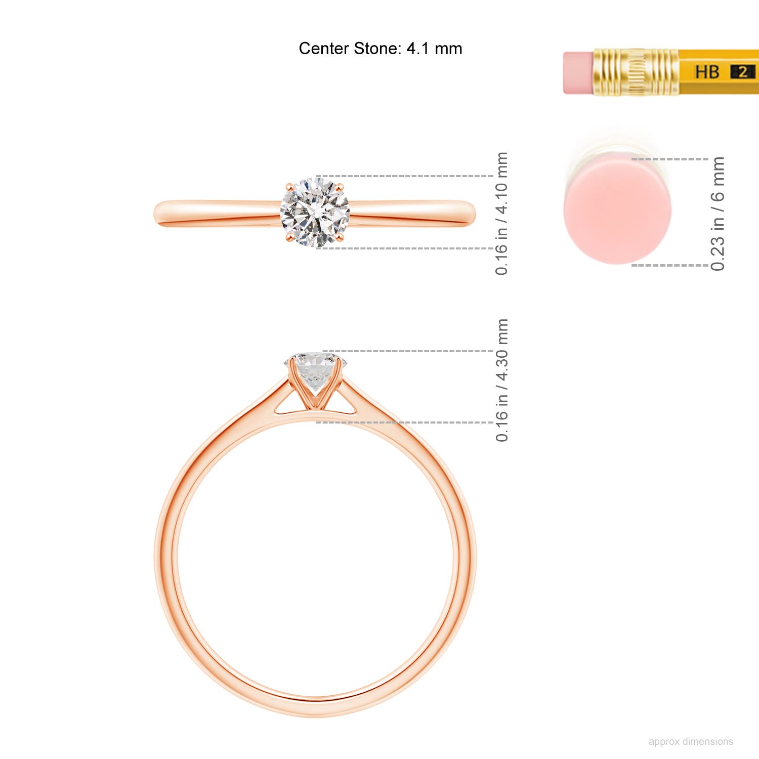 I-J, I1-I2 / 0.25 CT / 14 KT Rose Gold