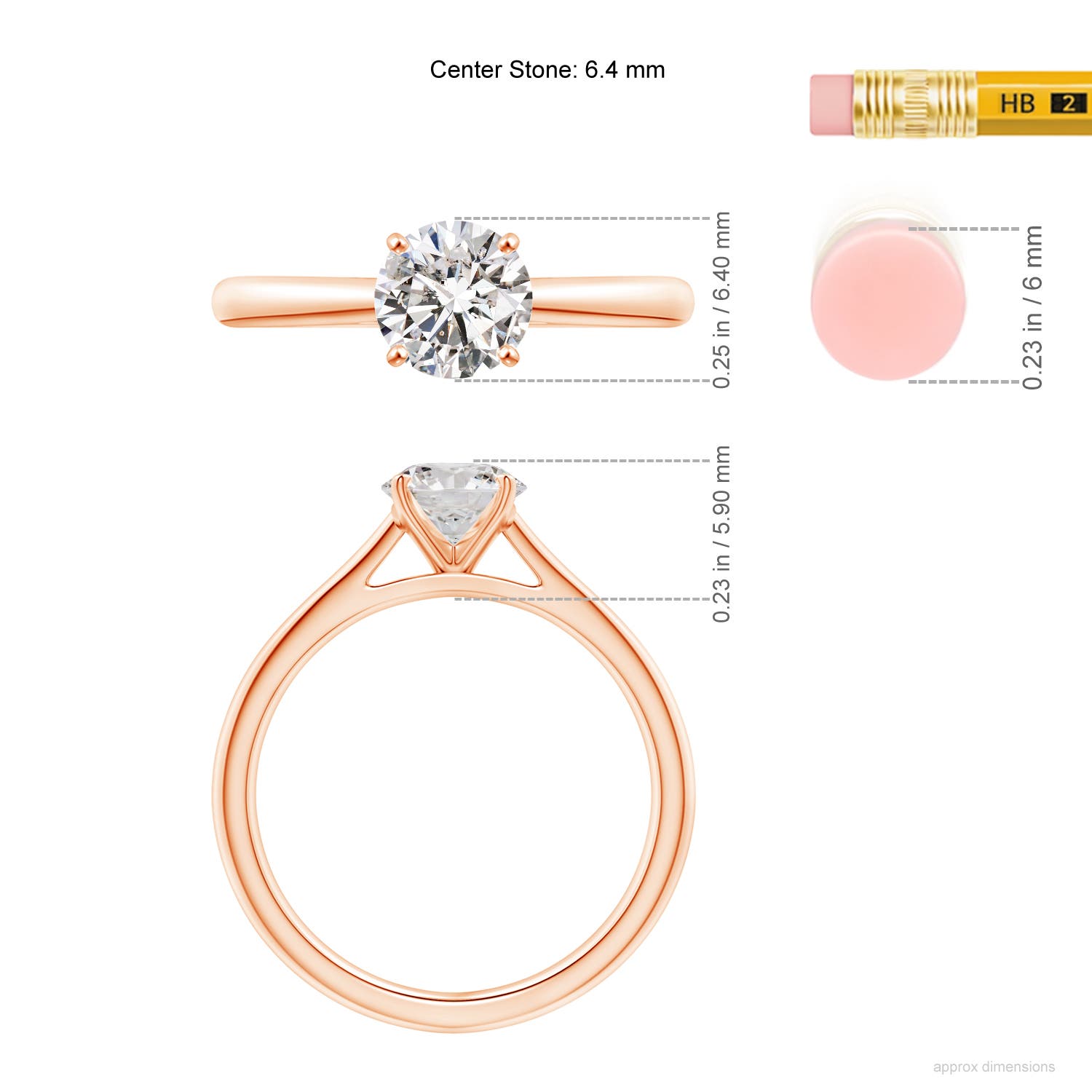 I-J, I1-I2 / 1 CT / 14 KT Rose Gold