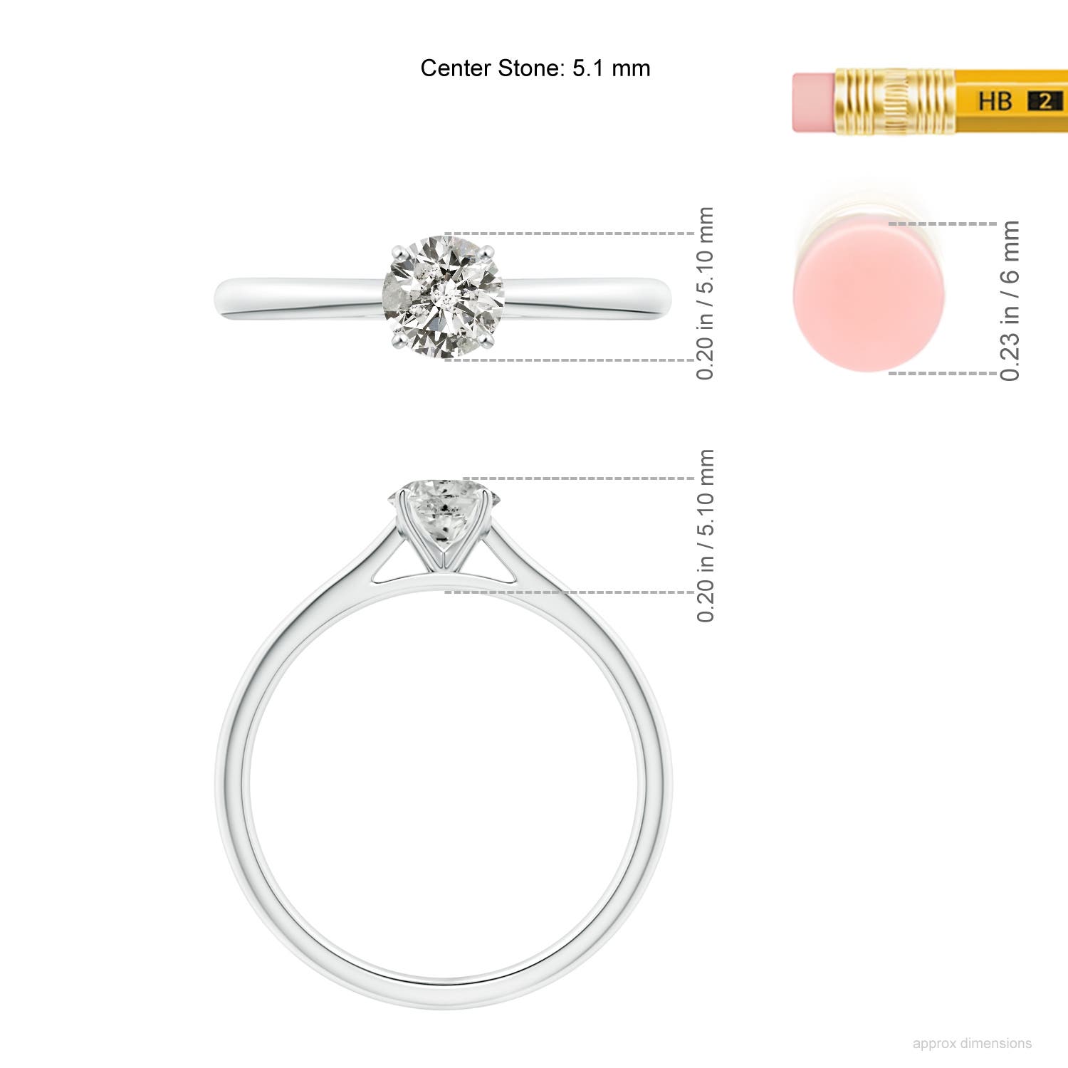 K, I3 / 0.5 CT / 14 KT White Gold