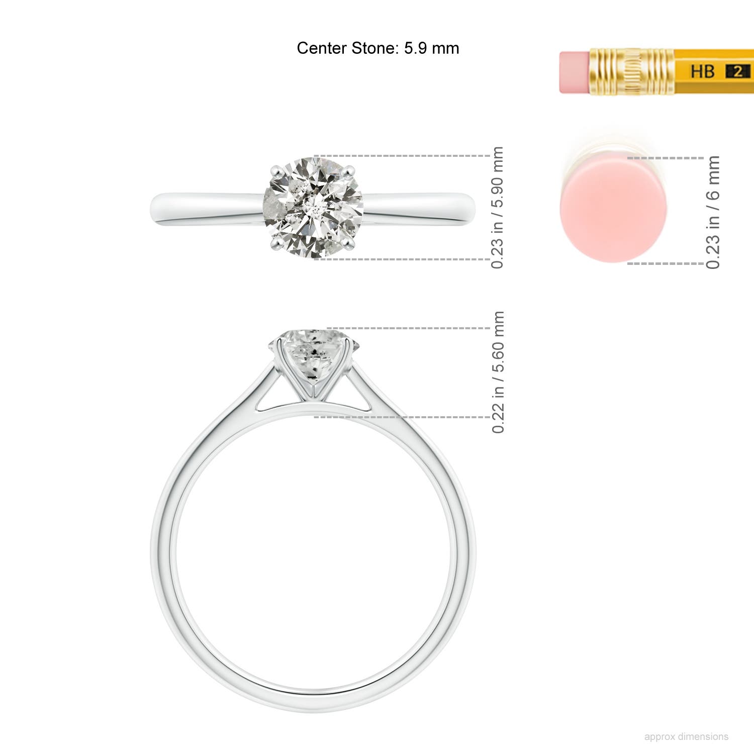 K, I3 / 0.75 CT / 14 KT White Gold