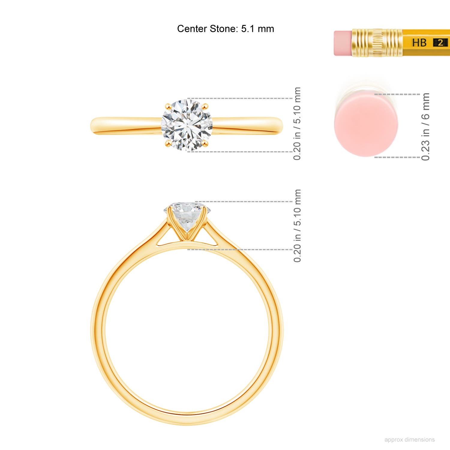 H, SI2 / 0.5 CT / 14 KT Yellow Gold