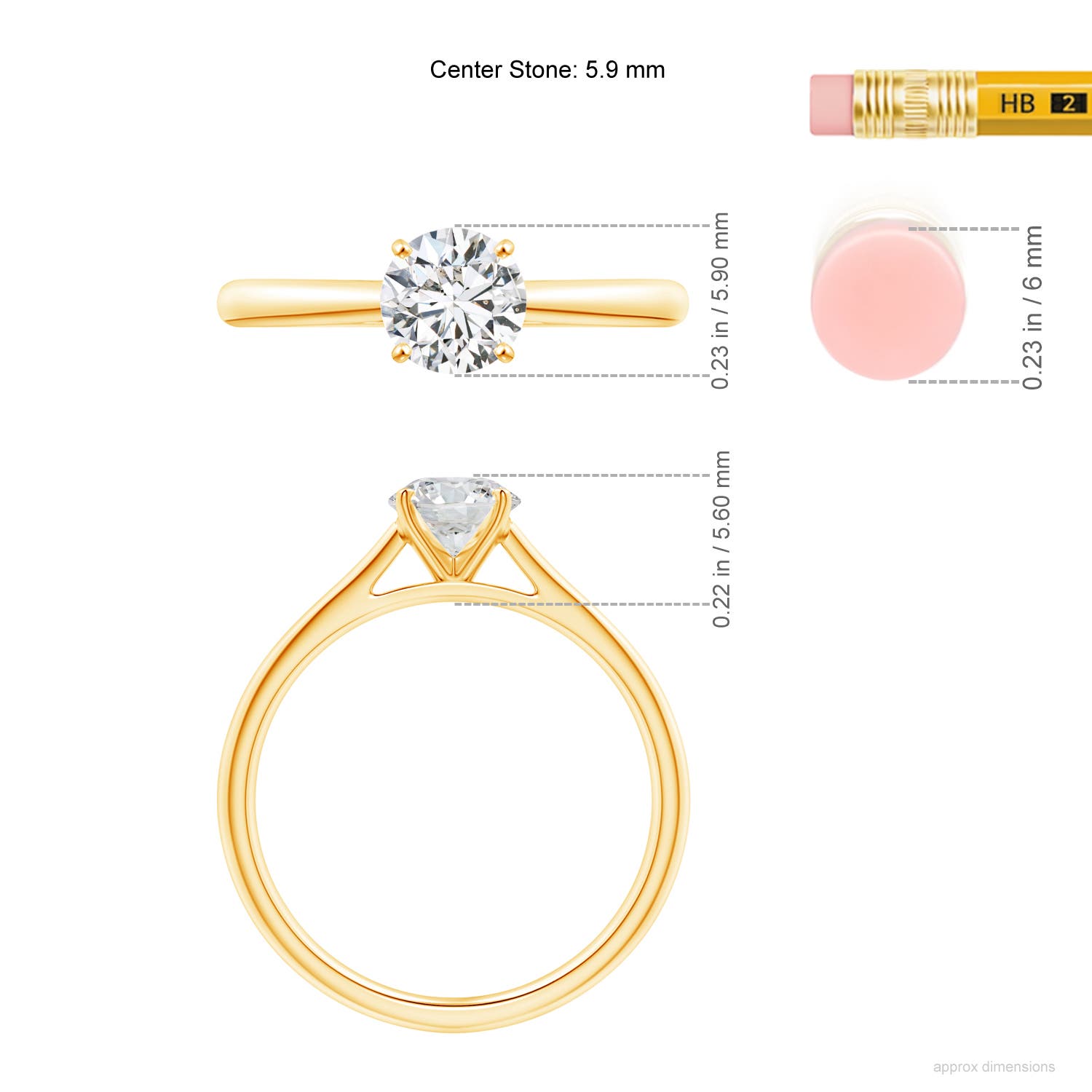 H, SI2 / 0.75 CT / 14 KT Yellow Gold