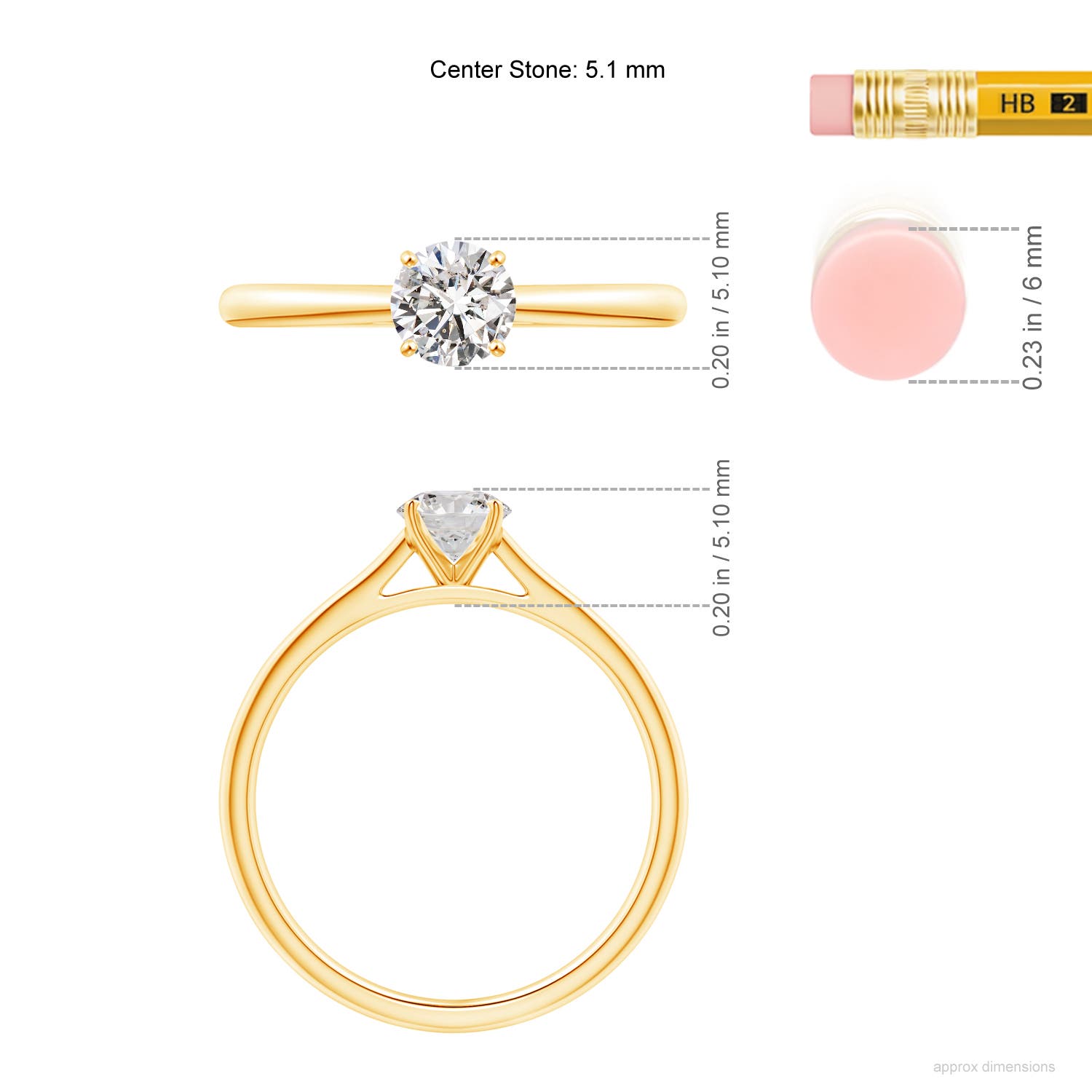 I-J, I1-I2 / 0.5 CT / 14 KT Yellow Gold