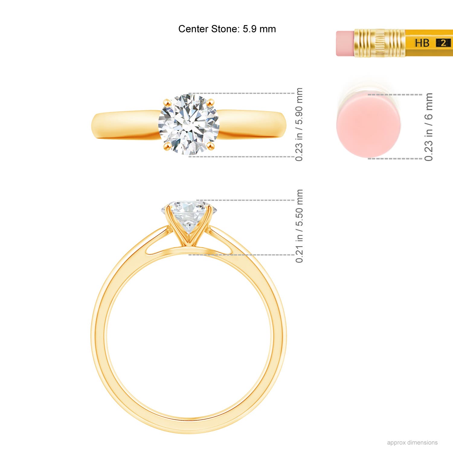 G, VS2 / 0.75 CT / 14 KT Yellow Gold