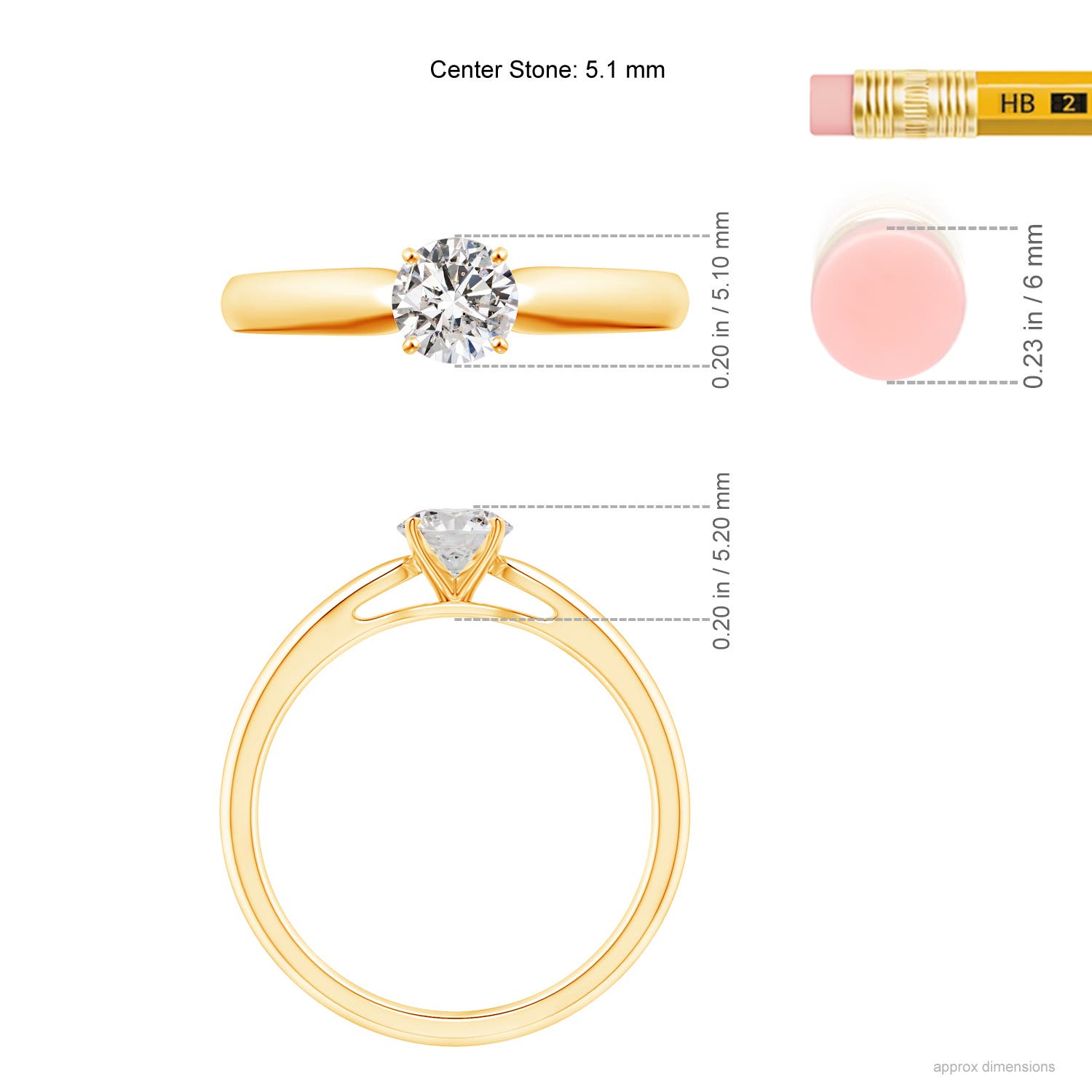 I-J, I1-I2 / 0.5 CT / 14 KT Yellow Gold