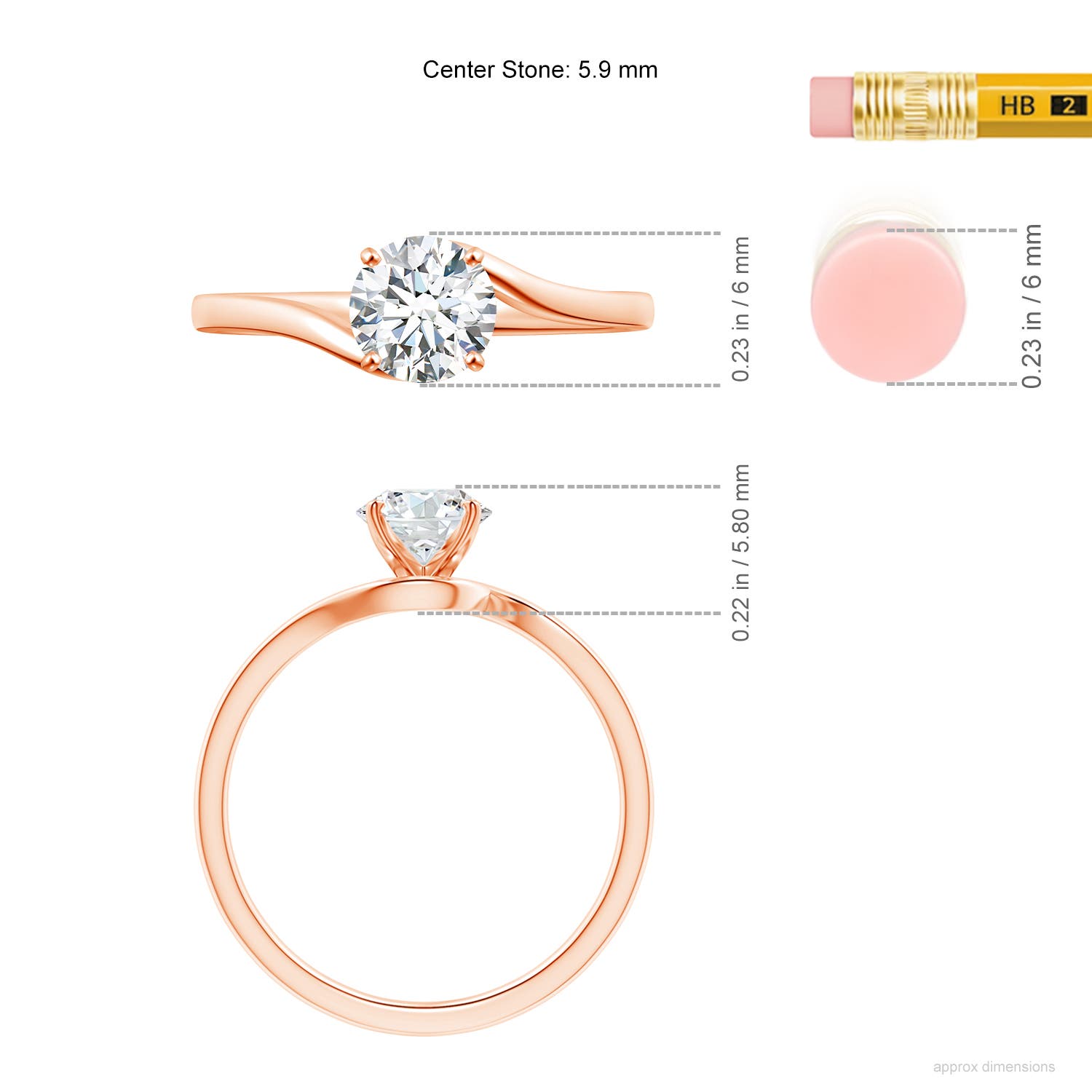 G, VS2 / 0.75 CT / 14 KT Rose Gold