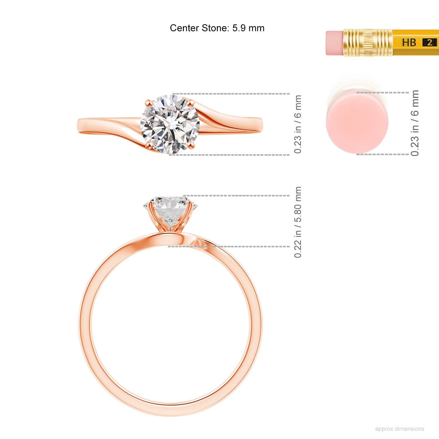 I-J, I1-I2 / 0.75 CT / 14 KT Rose Gold