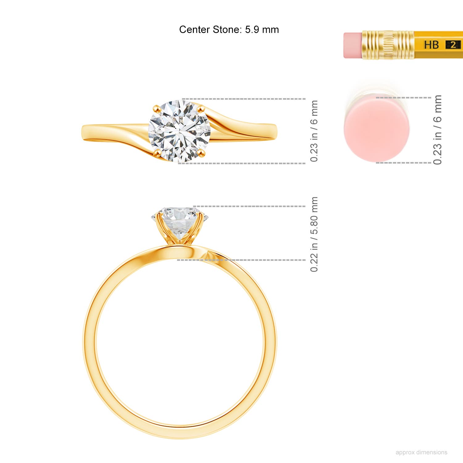 H, SI2 / 0.75 CT / 14 KT Yellow Gold