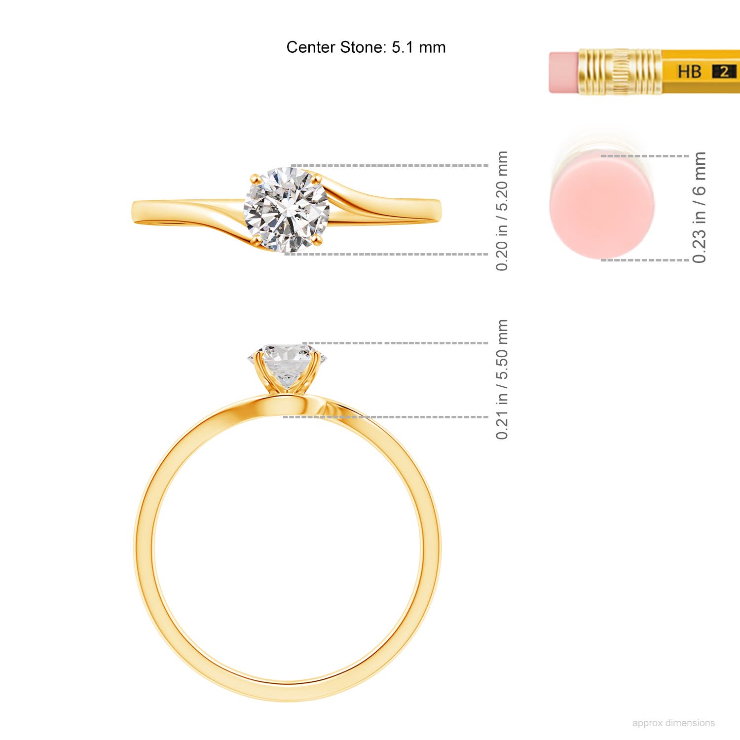 I-J, I1-I2 / 0.5 CT / 14 KT Yellow Gold