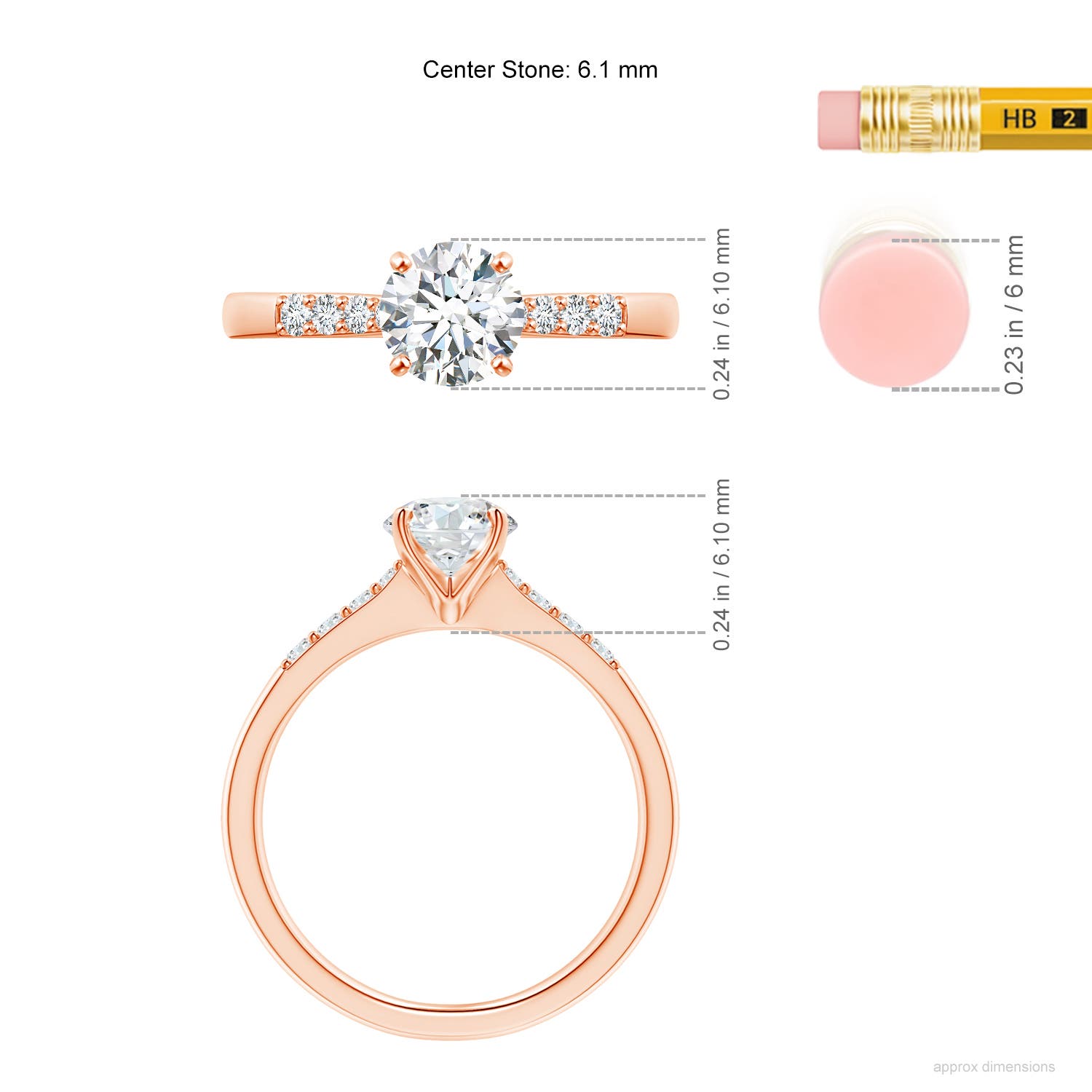 G, VS2 / 1.03 CT / 14 KT Rose Gold