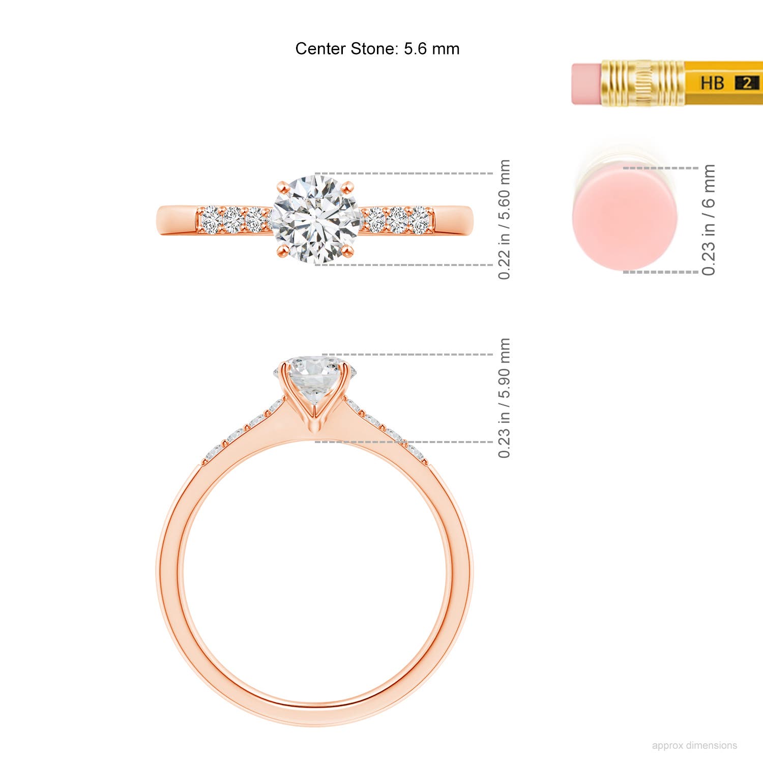 H, SI2 / 0.78 CT / 14 KT Rose Gold