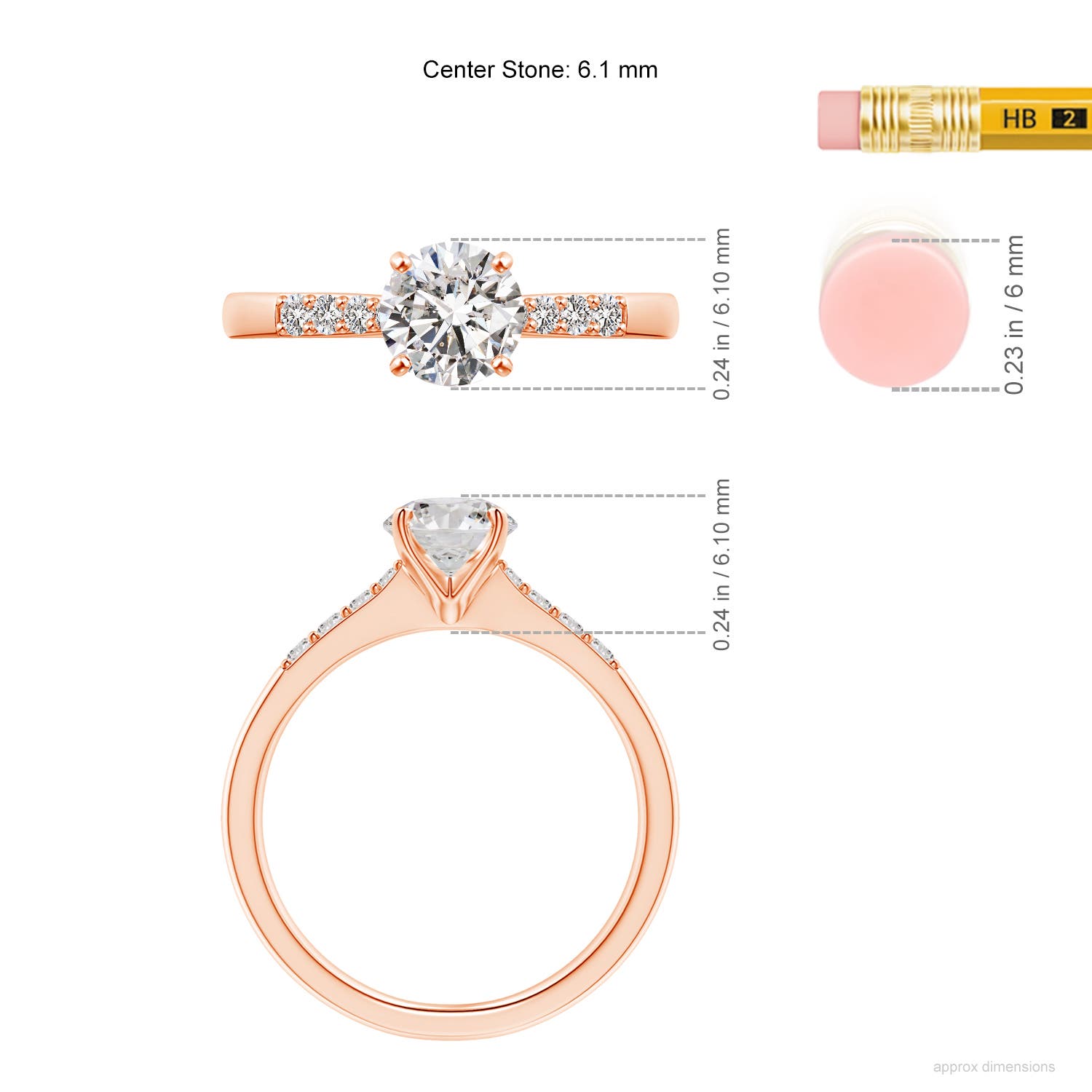 I-J, I1-I2 / 1.03 CT / 14 KT Rose Gold