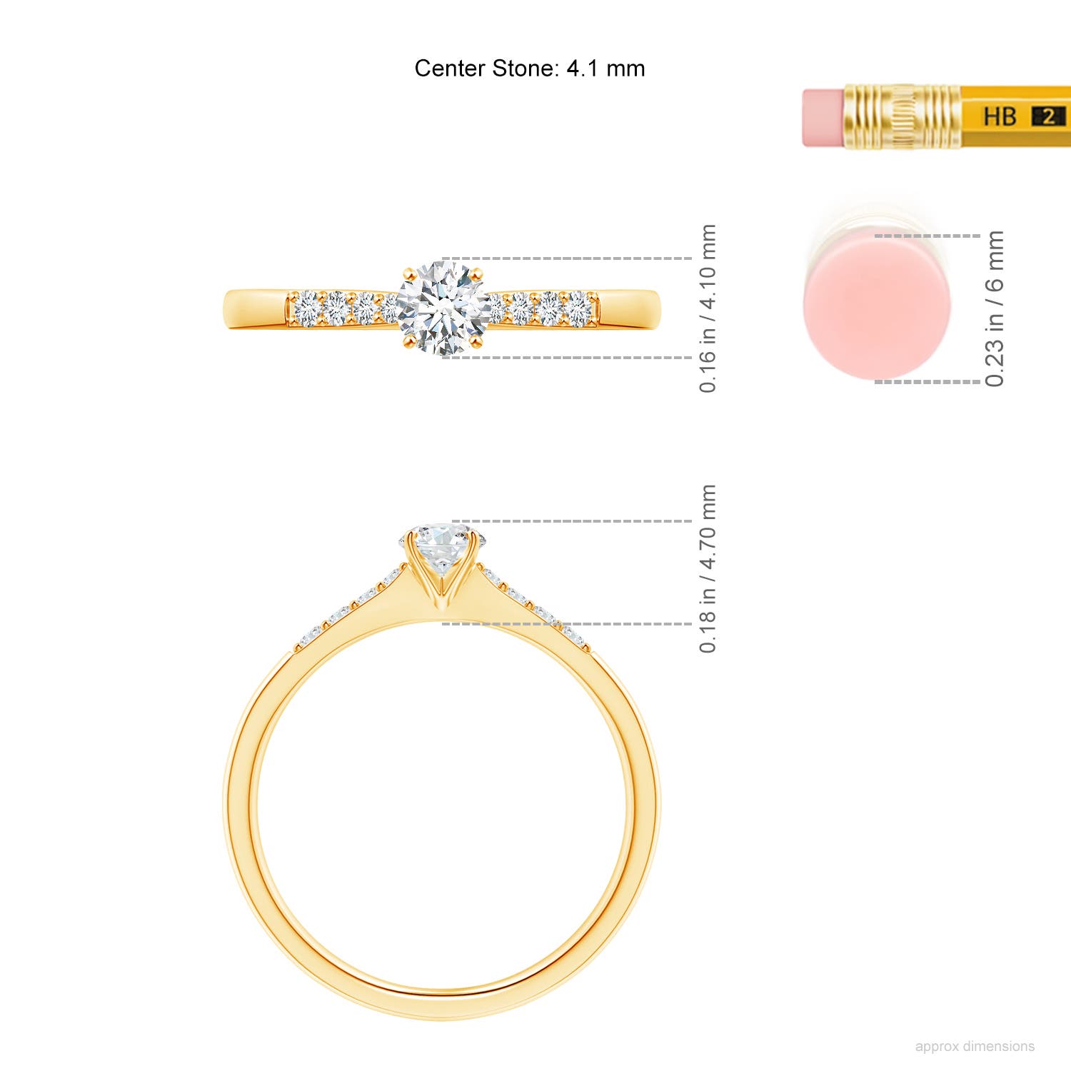 G, VS2 / 0.33 CT / 14 KT Yellow Gold