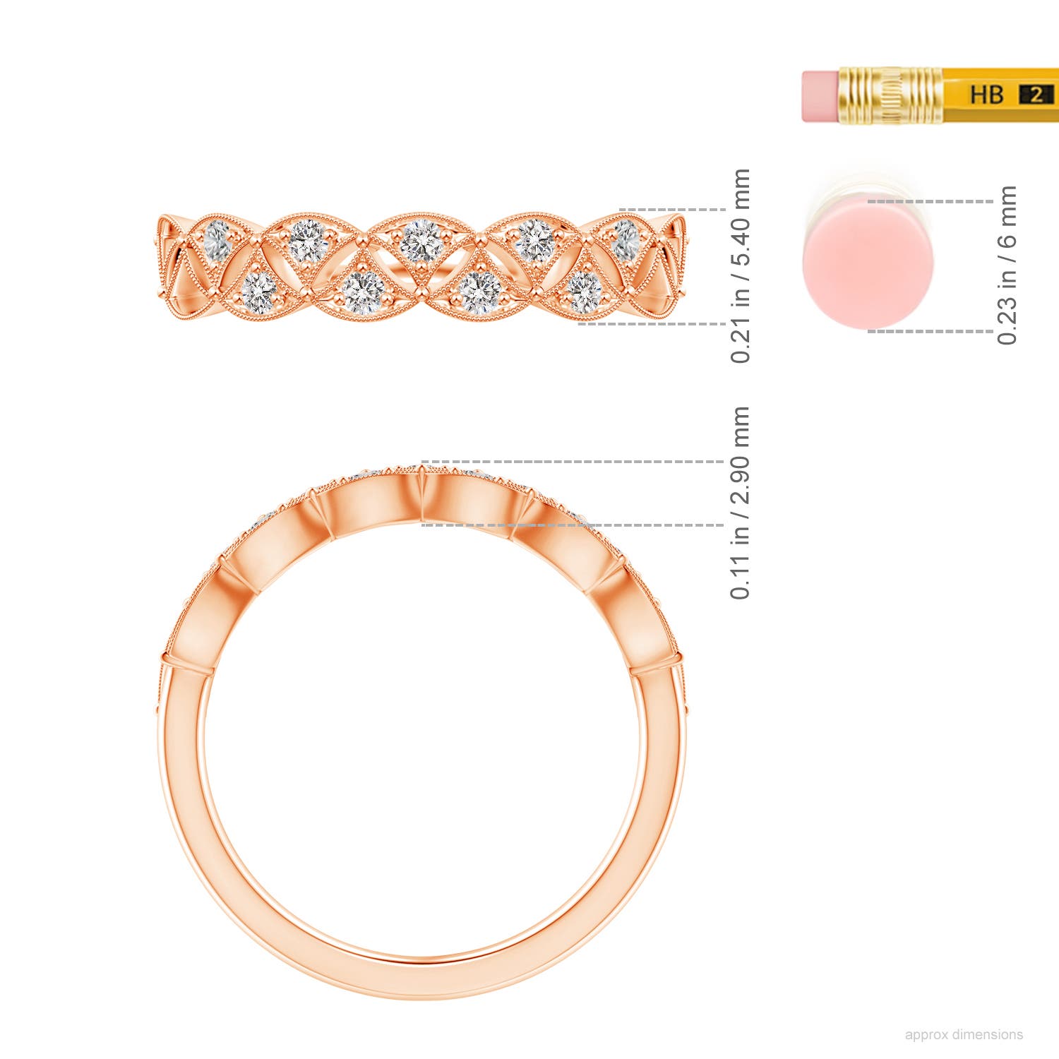 I-J, I1-I2 / 0.26 CT / 14 KT Rose Gold