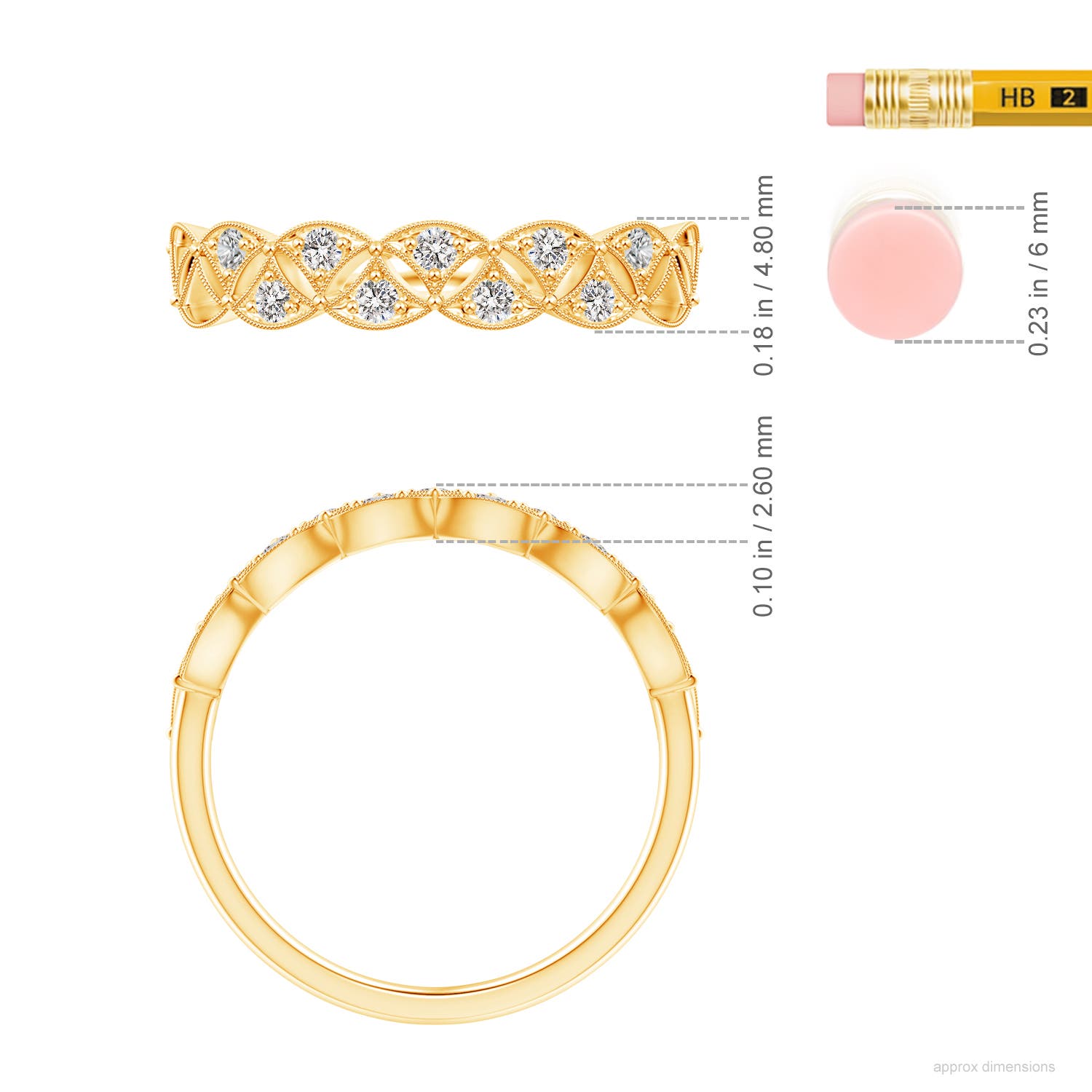 I-J, I1-I2 / 0.16 CT / 14 KT Yellow Gold