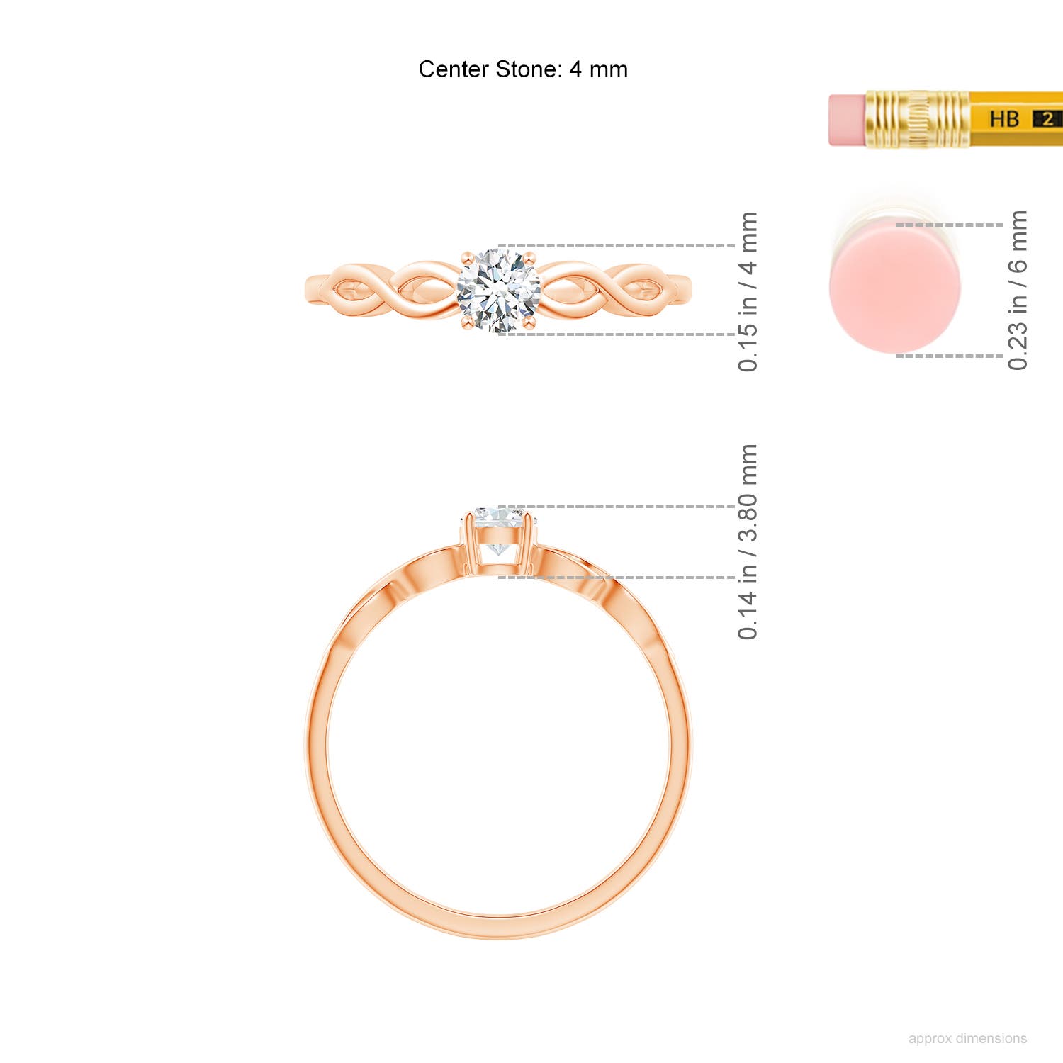 G, VS2 / 0.23 CT / 14 KT Rose Gold