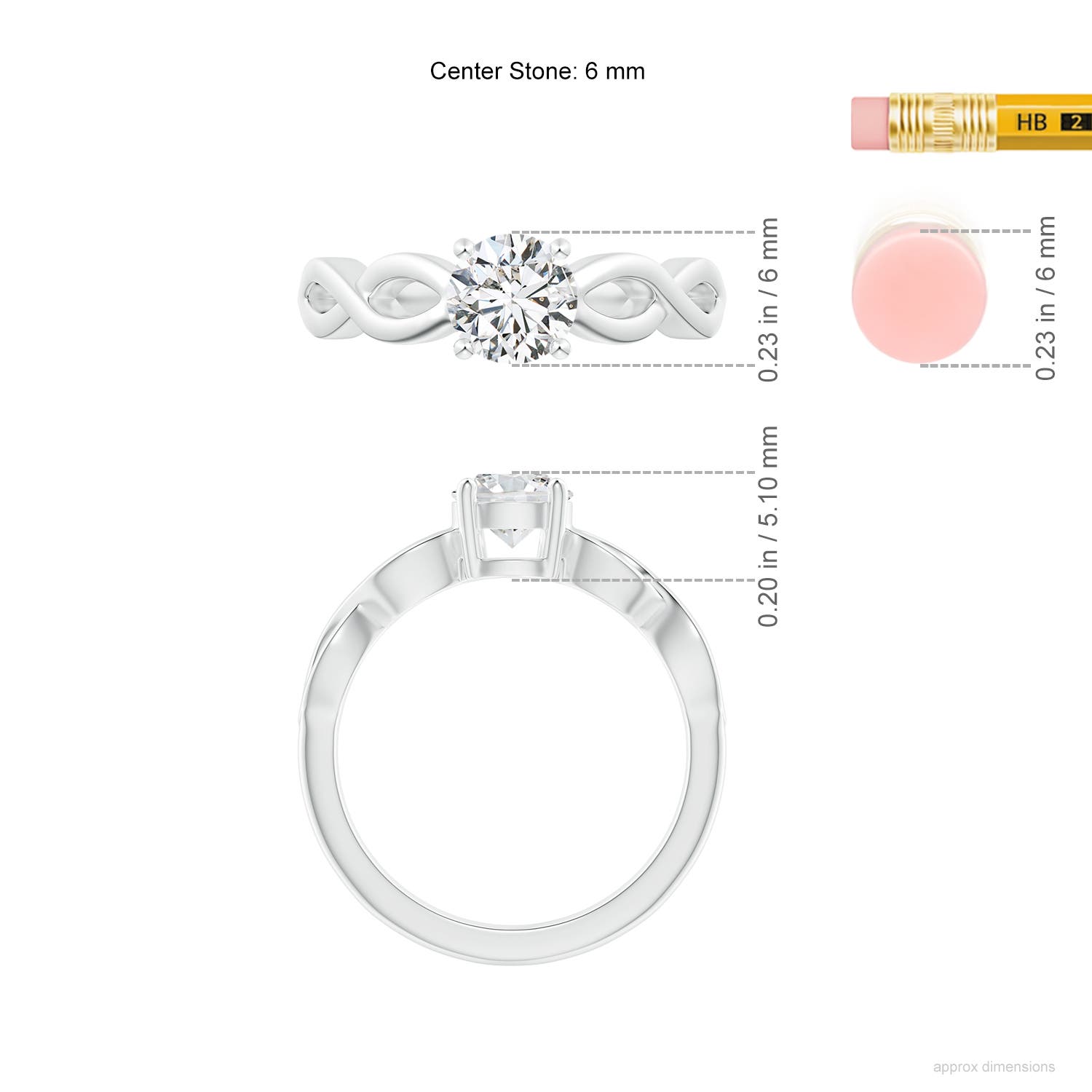 H, SI2 / 0.8 CT / 14 KT White Gold