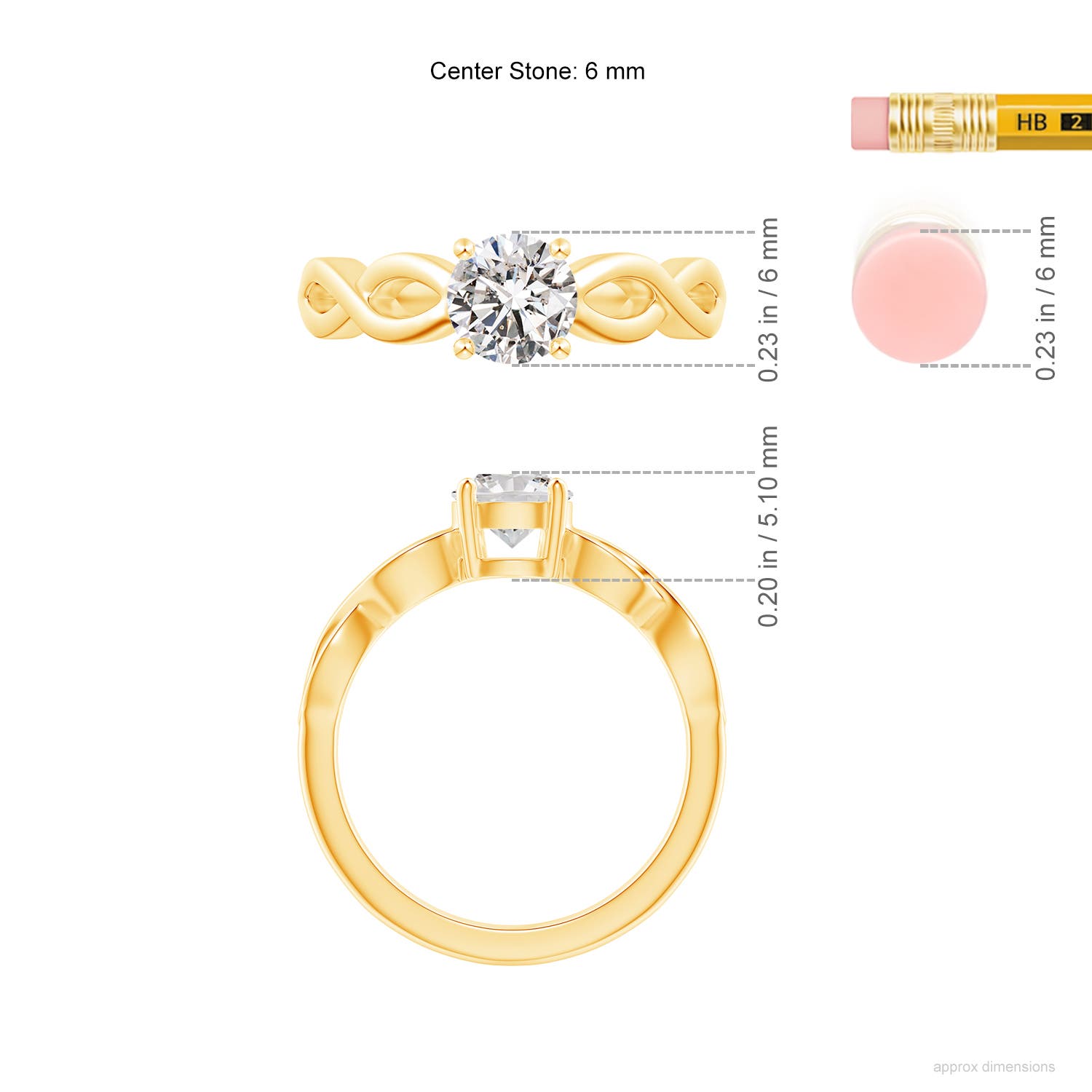 I-J, I1-I2 / 0.8 CT / 14 KT Yellow Gold