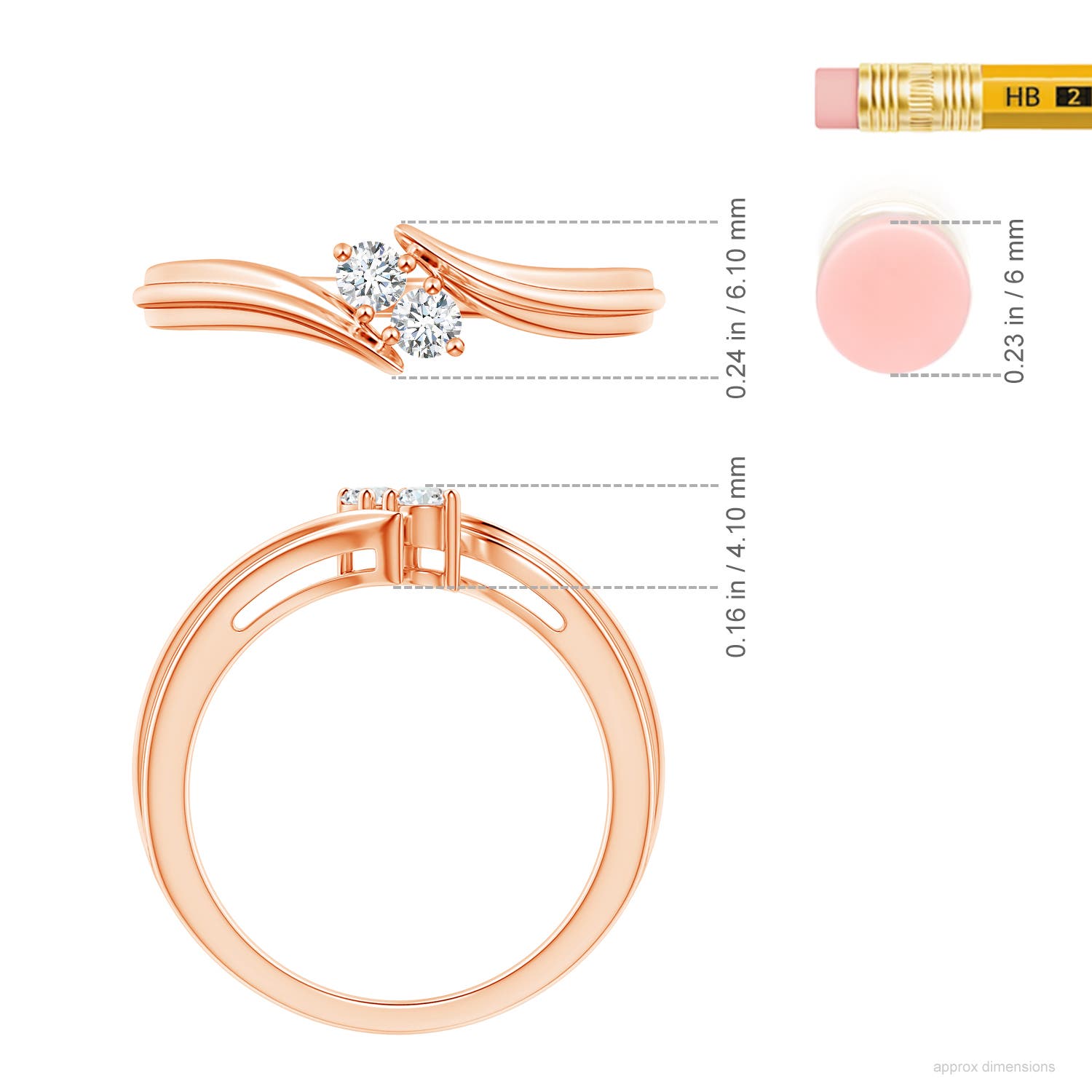 G, VS2 / 0.16 CT / 14 KT Rose Gold