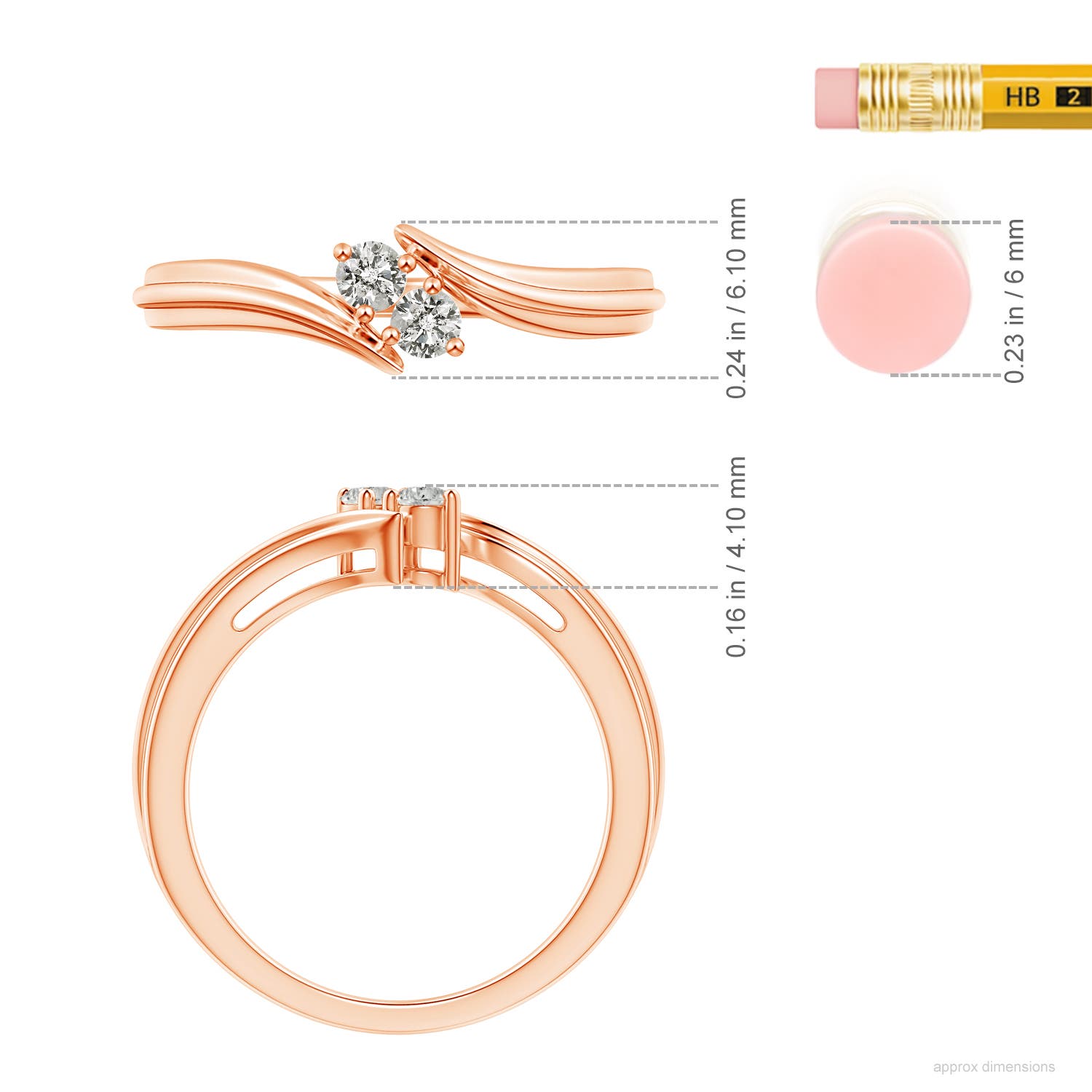 K, I3 / 0.16 CT / 14 KT Rose Gold