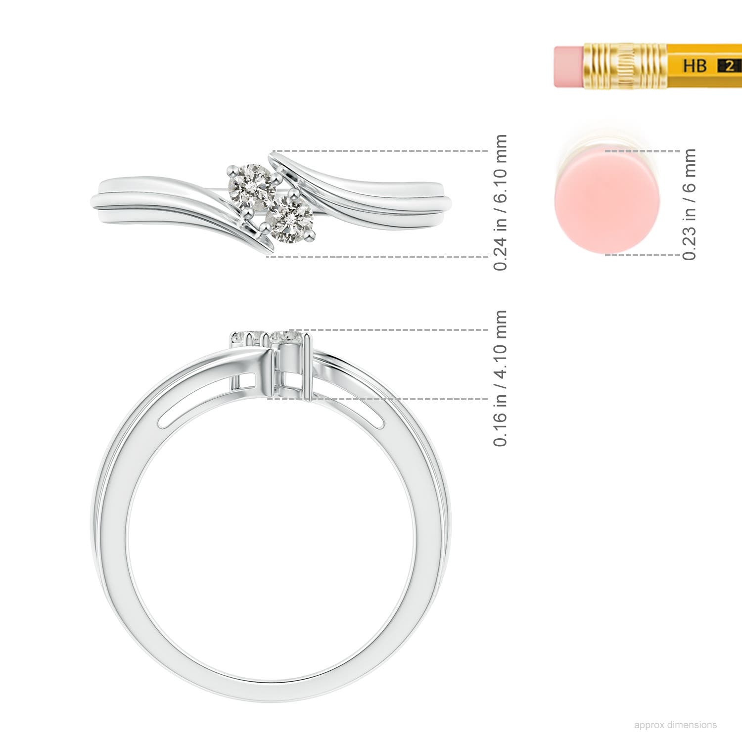 K, I3 / 0.16 CT / 14 KT White Gold