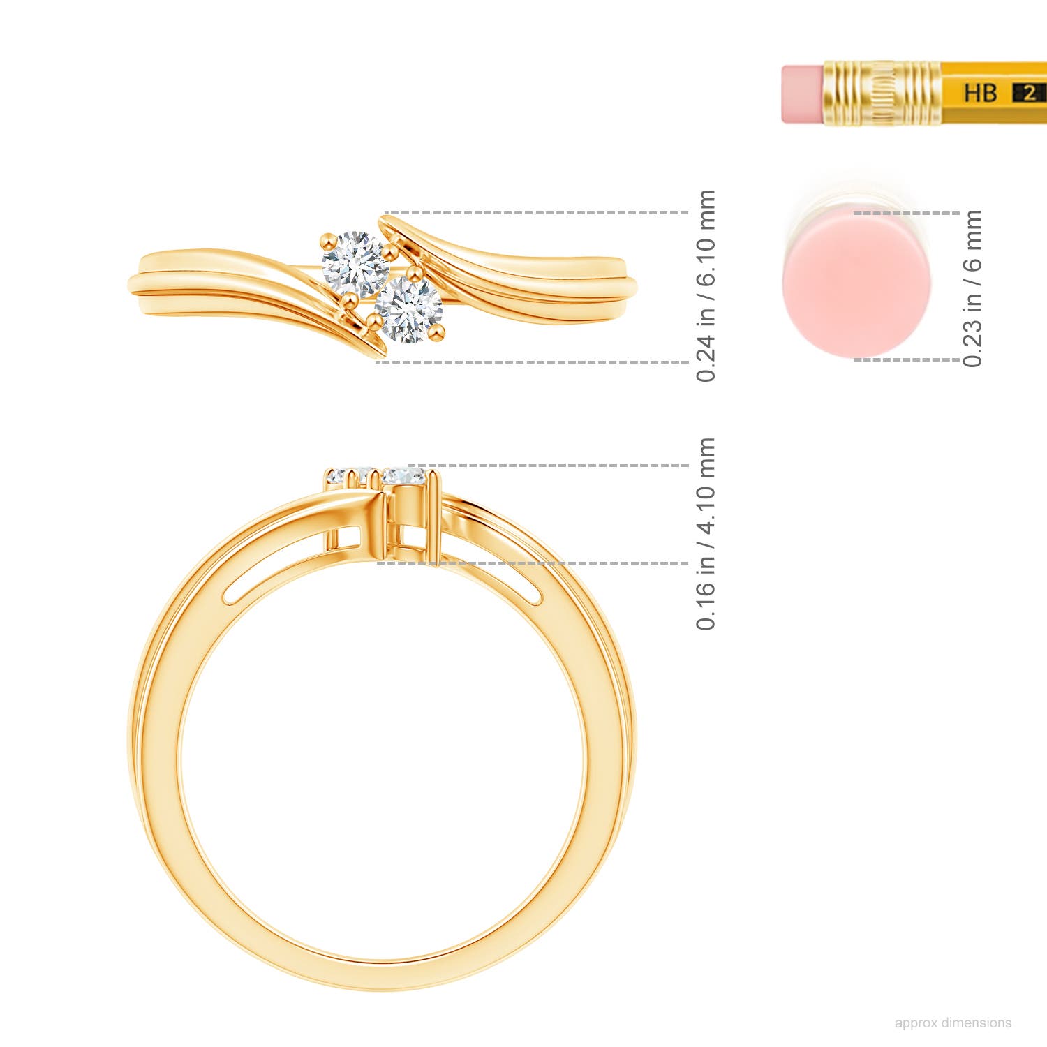 G, VS2 / 0.16 CT / 14 KT Yellow Gold