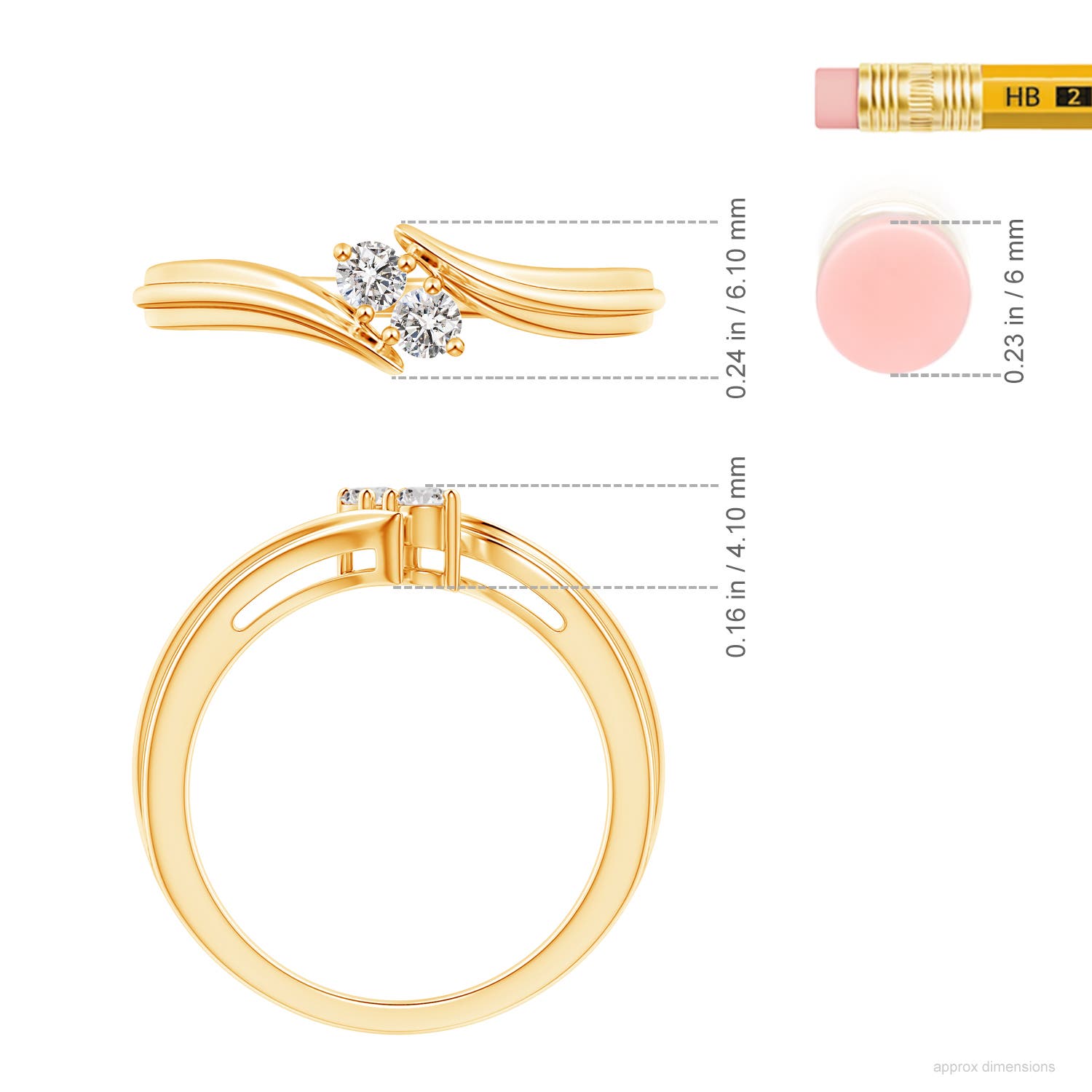 I-J, I1-I2 / 0.16 CT / 14 KT Yellow Gold