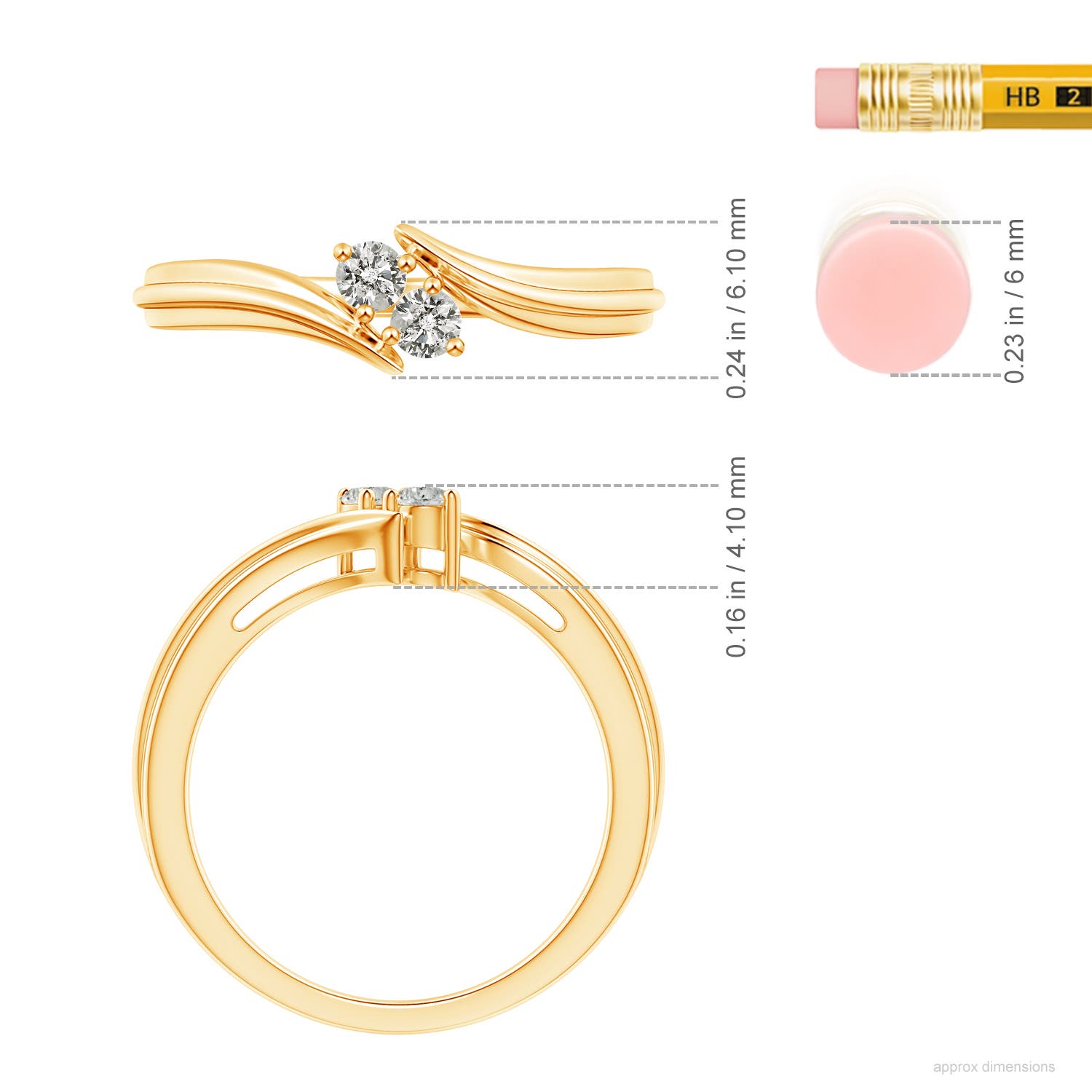 K, I3 / 0.16 CT / 14 KT Yellow Gold