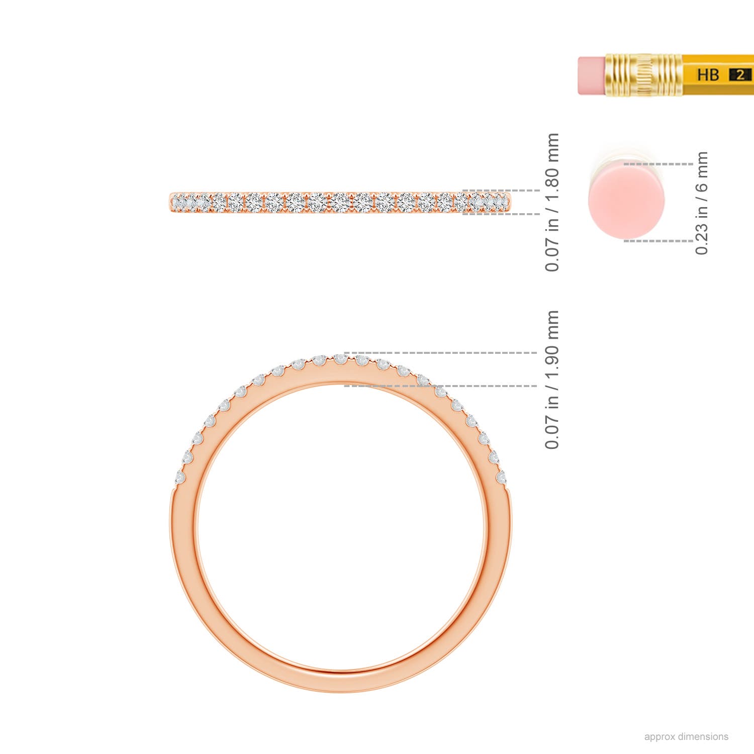 H, SI2 / 0.17 CT / 14 KT Rose Gold