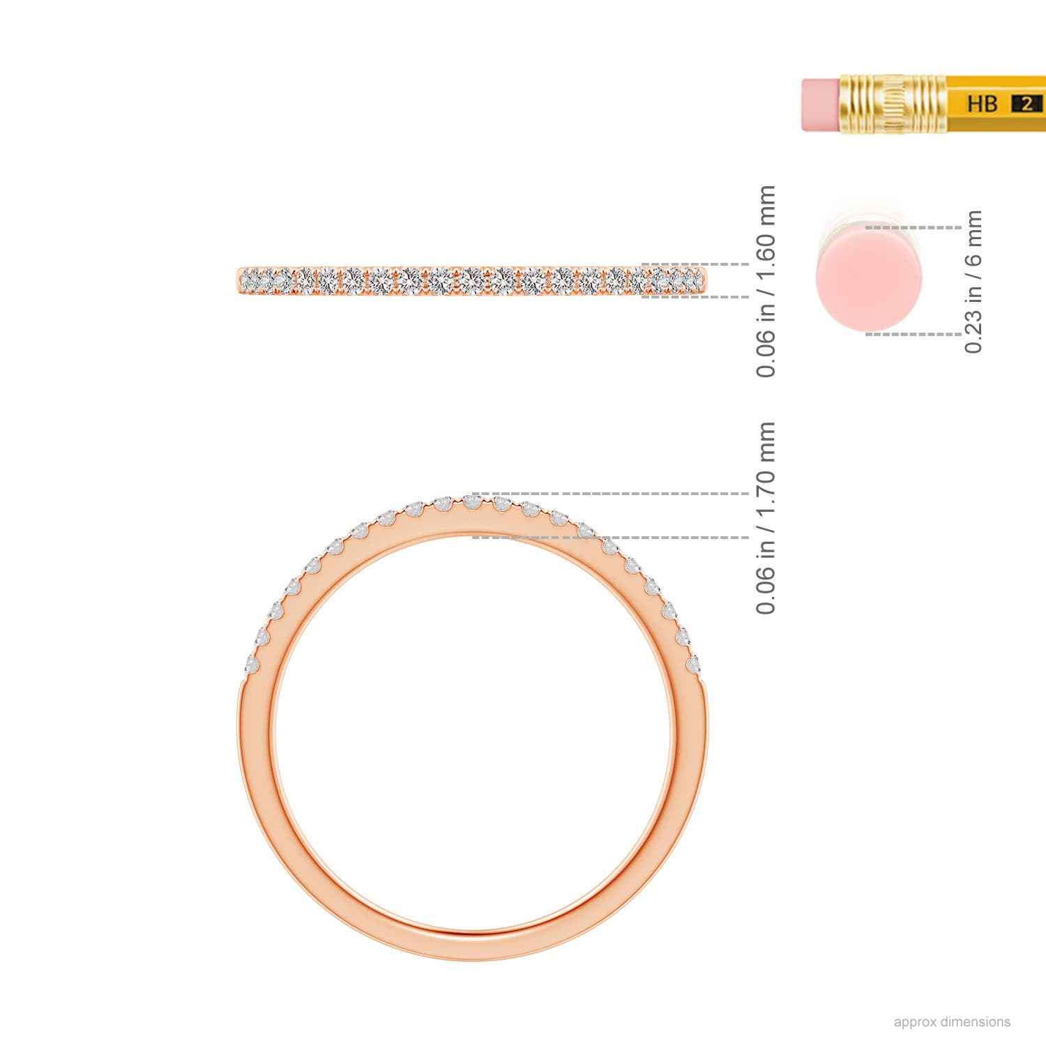 I-J, I1-I2 / 0.13 CT / 14 KT Rose Gold