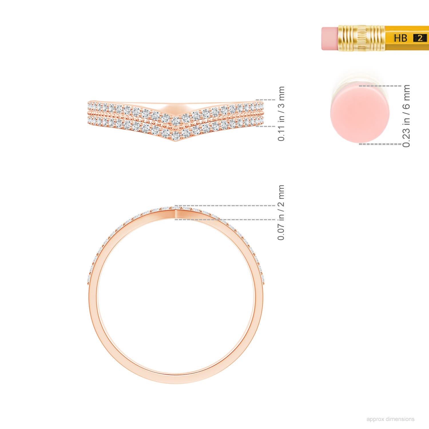 G, VS2 / 0.25 CT / 14 KT Rose Gold