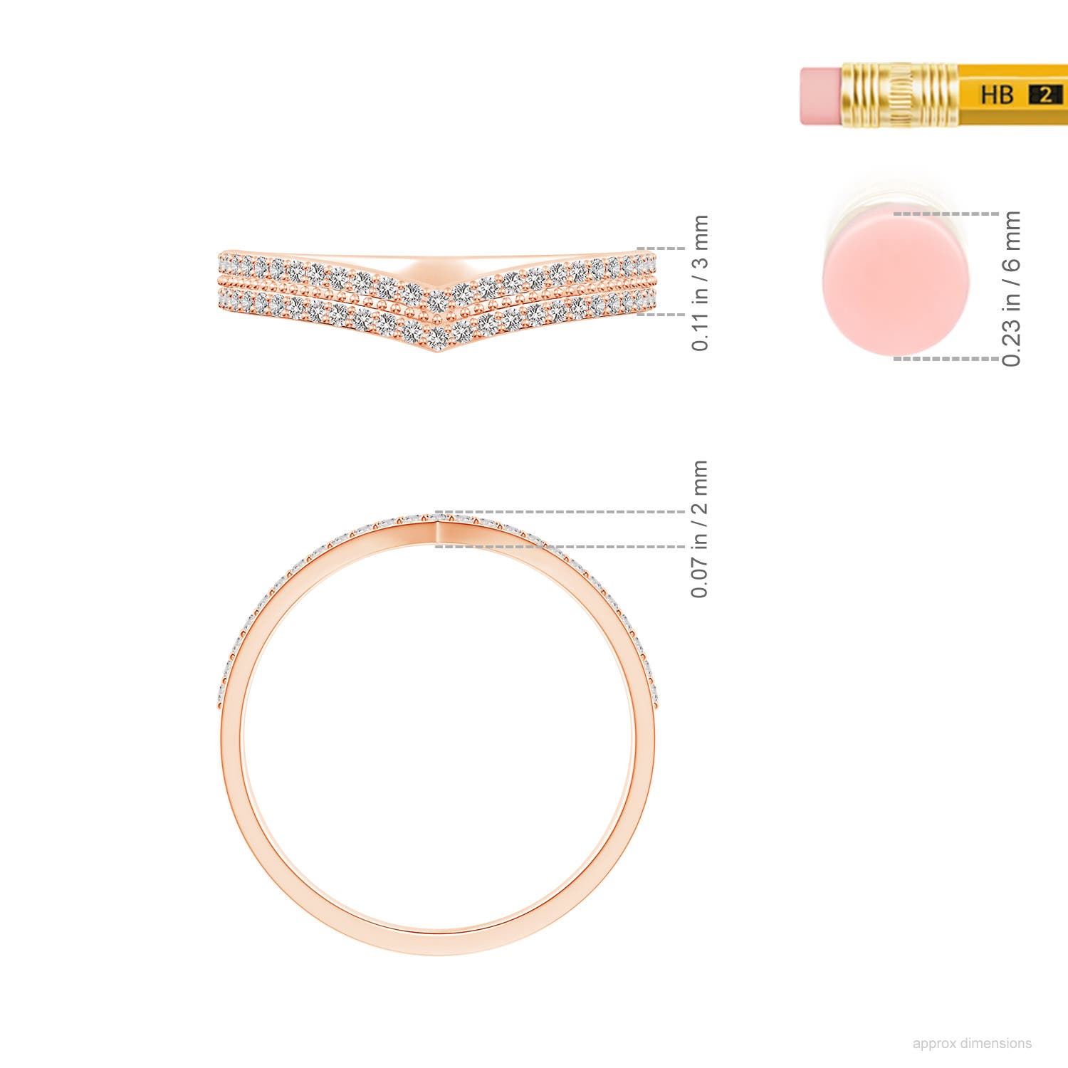 I-J, I1-I2 / 0.25 CT / 14 KT Rose Gold