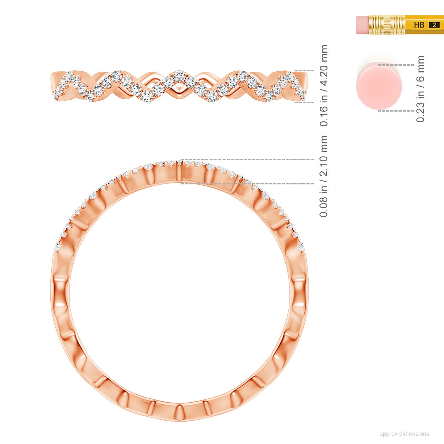 G, VS2 / 0.25 CT / 14 KT Rose Gold