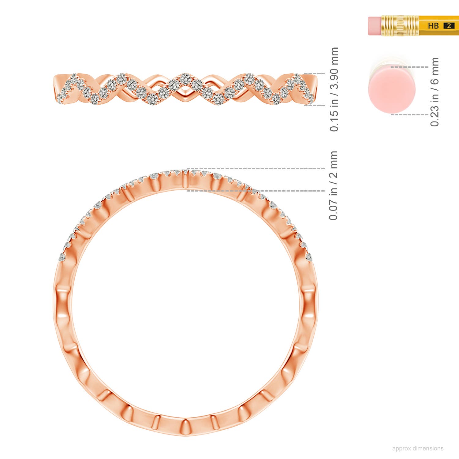 K, I3 / 0.19 CT / 14 KT Rose Gold