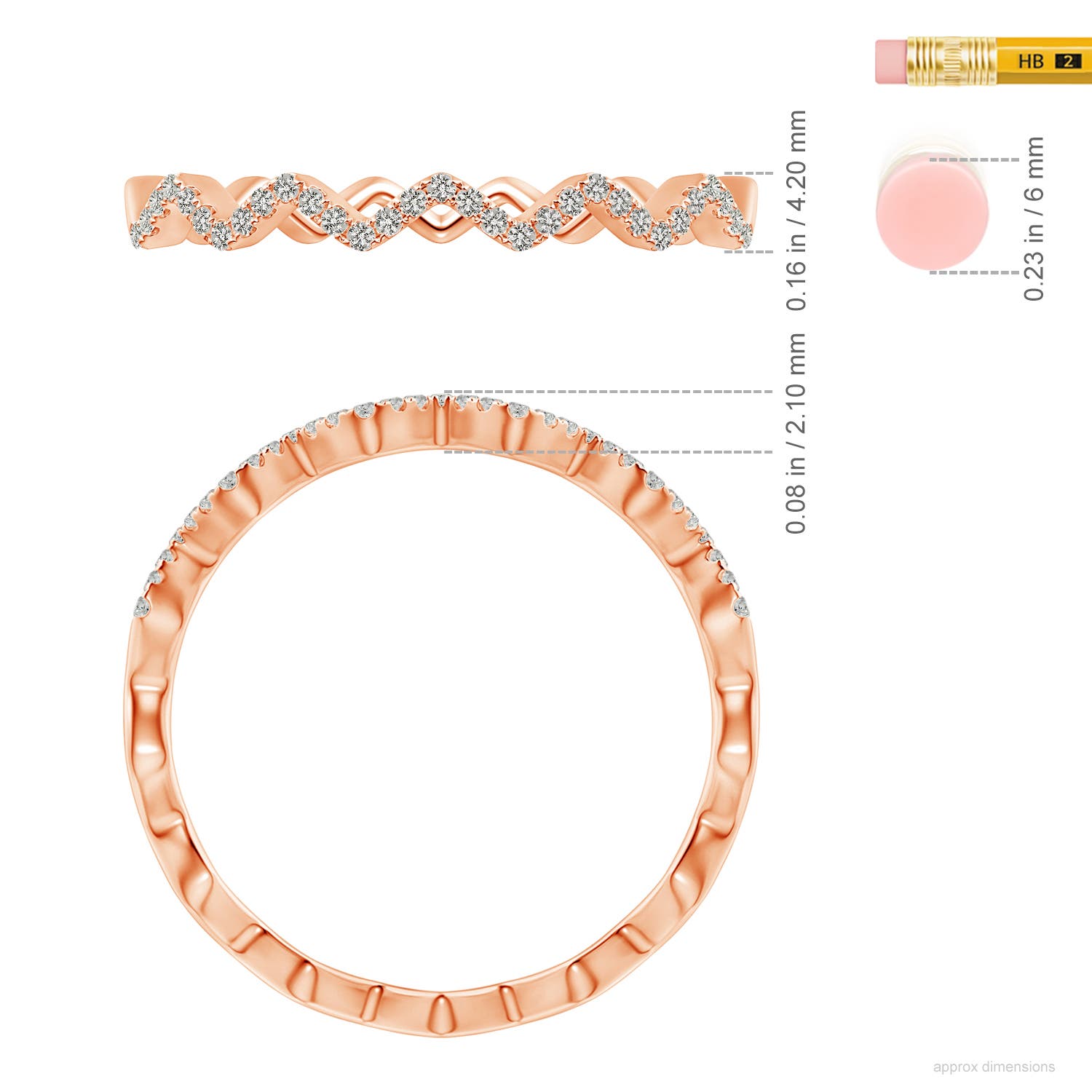 K, I3 / 0.25 CT / 14 KT Rose Gold