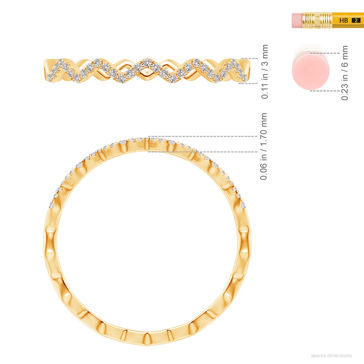 I-J, I1-I2 / 0.09 CT / 14 KT Yellow Gold